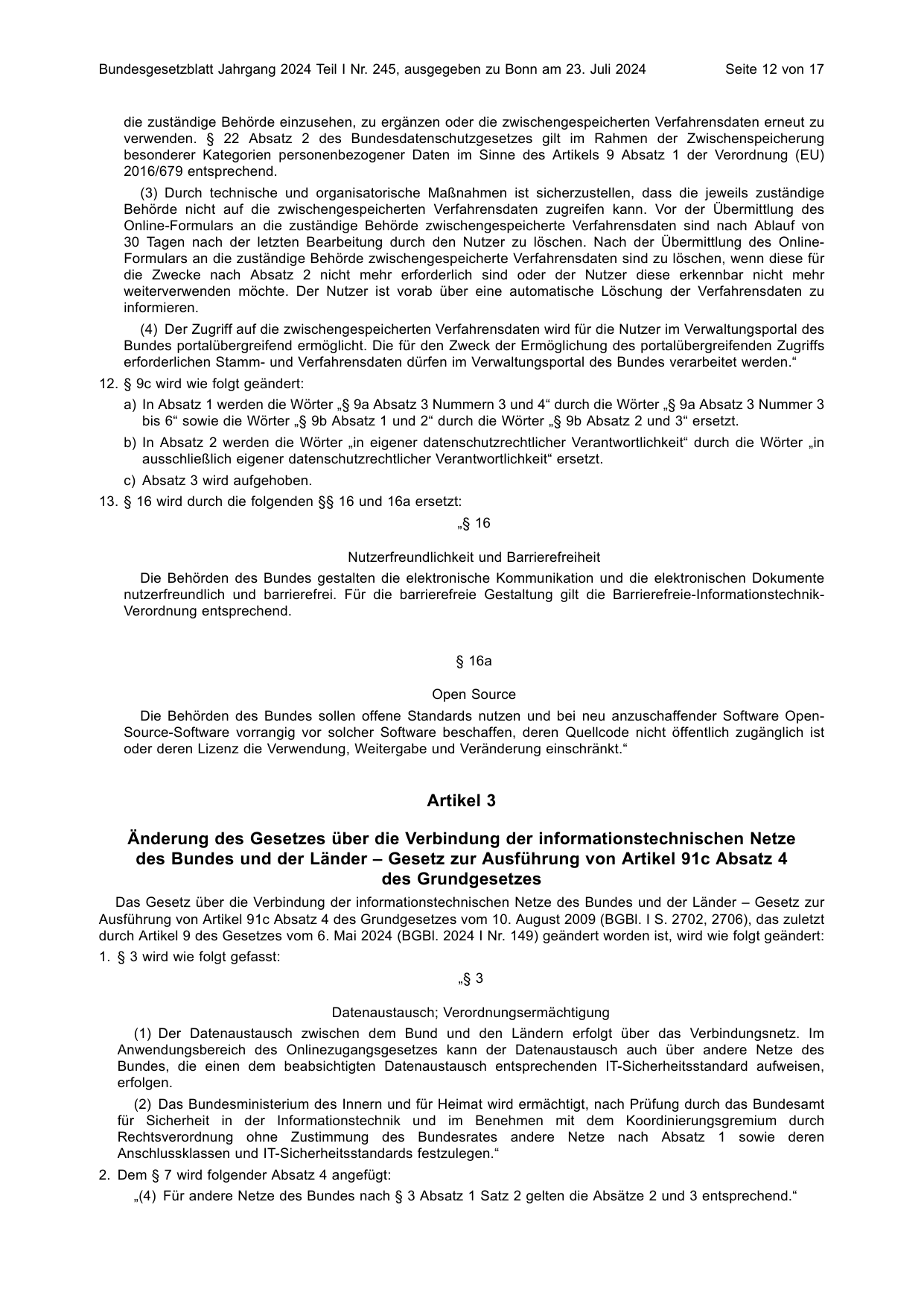 BGBl. 2024, Seite 12 — Originalseite als Abbildung