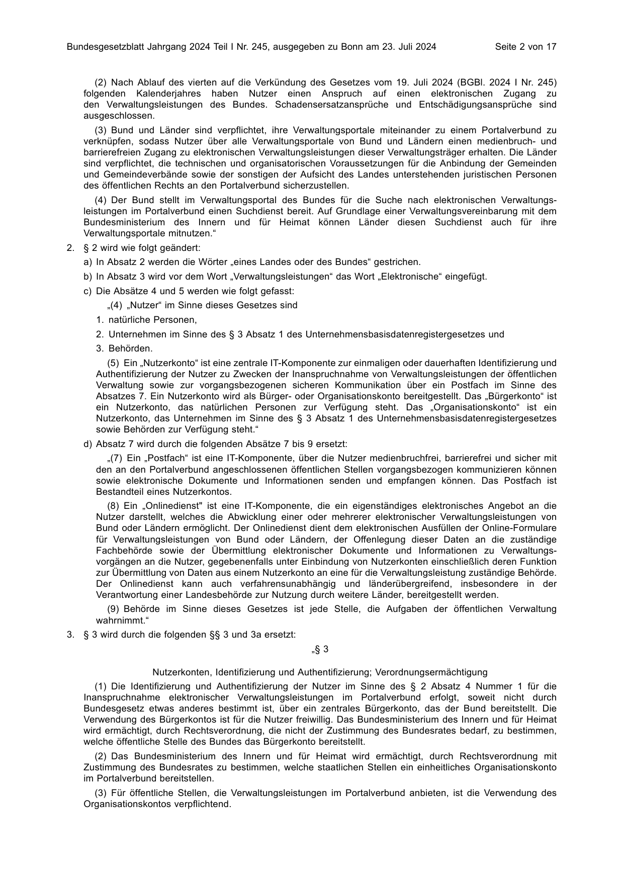 BGBl. 2024, Seite 2 — Originalseite als Abbildung