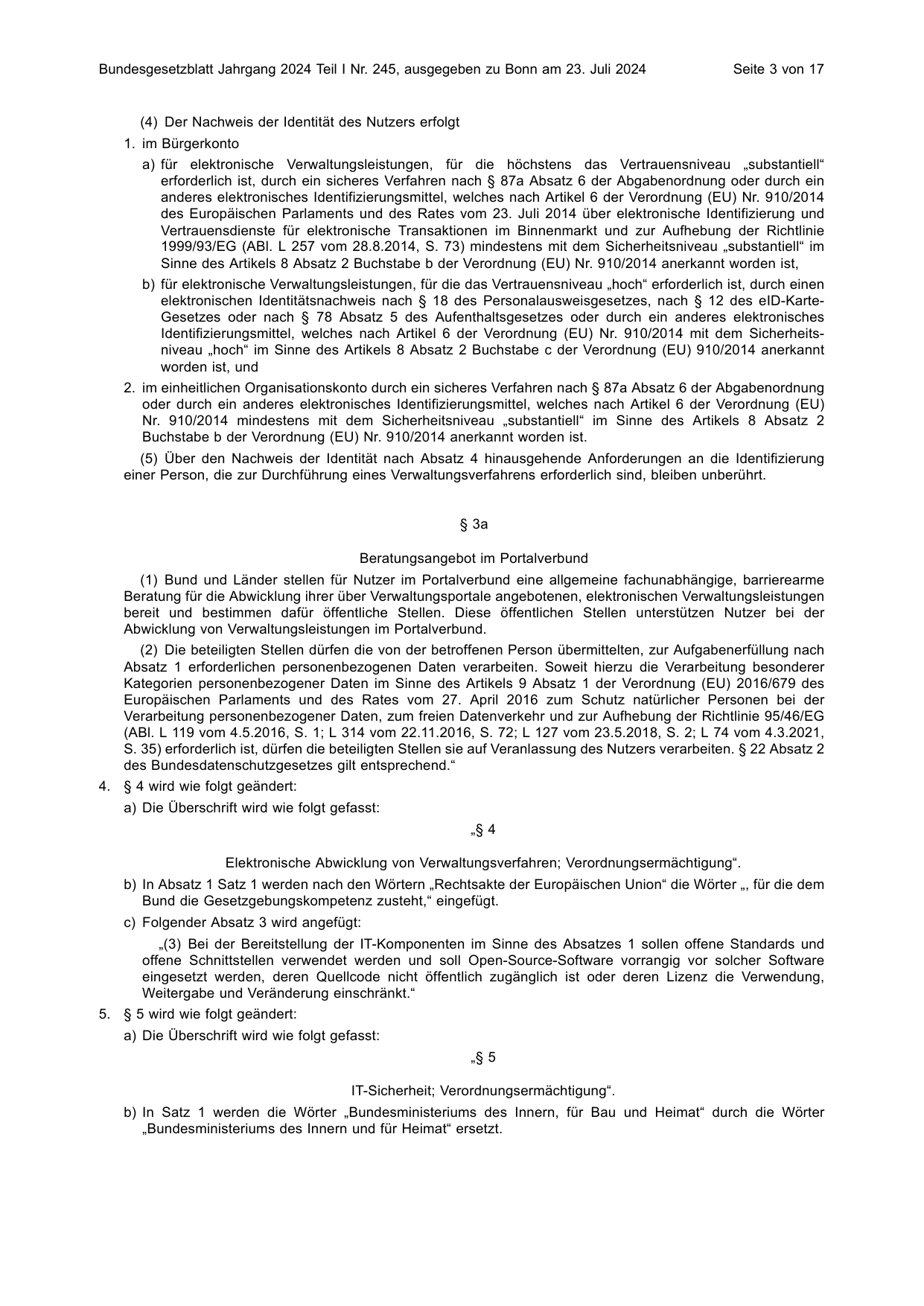 BGBl. 2024, Seite 3 — Originalseite als Abbildung