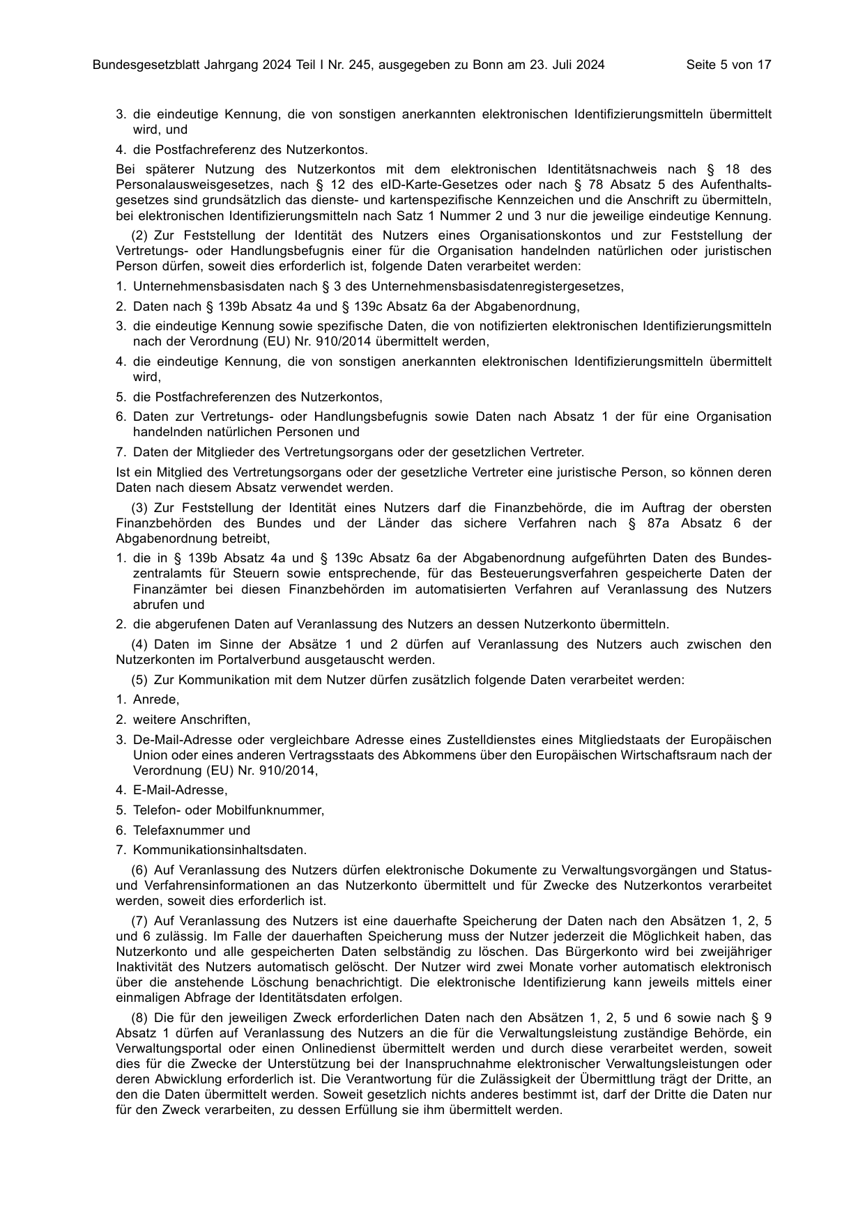 BGBl. 2024, Seite 5 — Originalseite als Abbildung