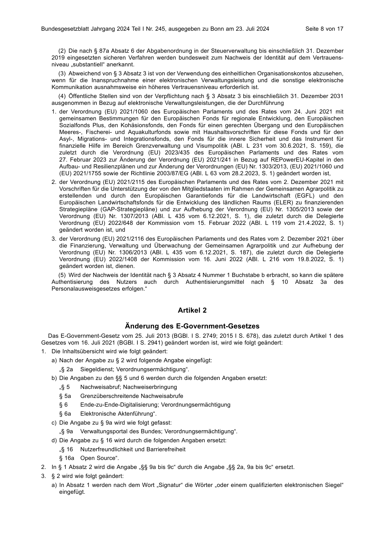 BGBl. 2024, Seite 8 — Originalseite als Abbildung