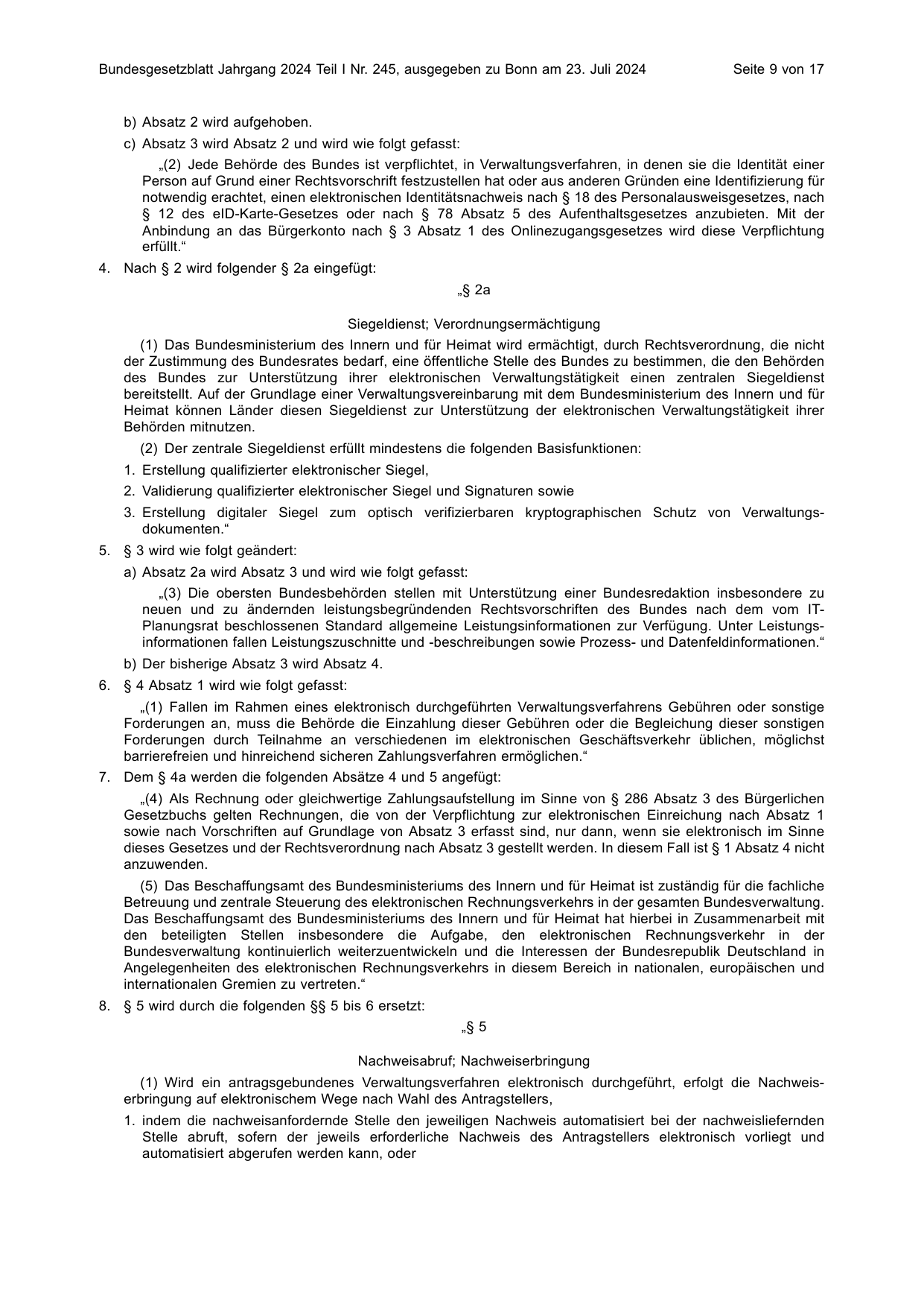 BGBl. 2024, Seite 9 — Originalseite als Abbildung