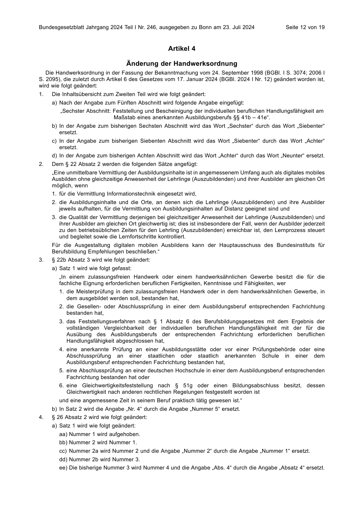 BGBl. 2024, Seite 12 — Originalseite als Abbildung
