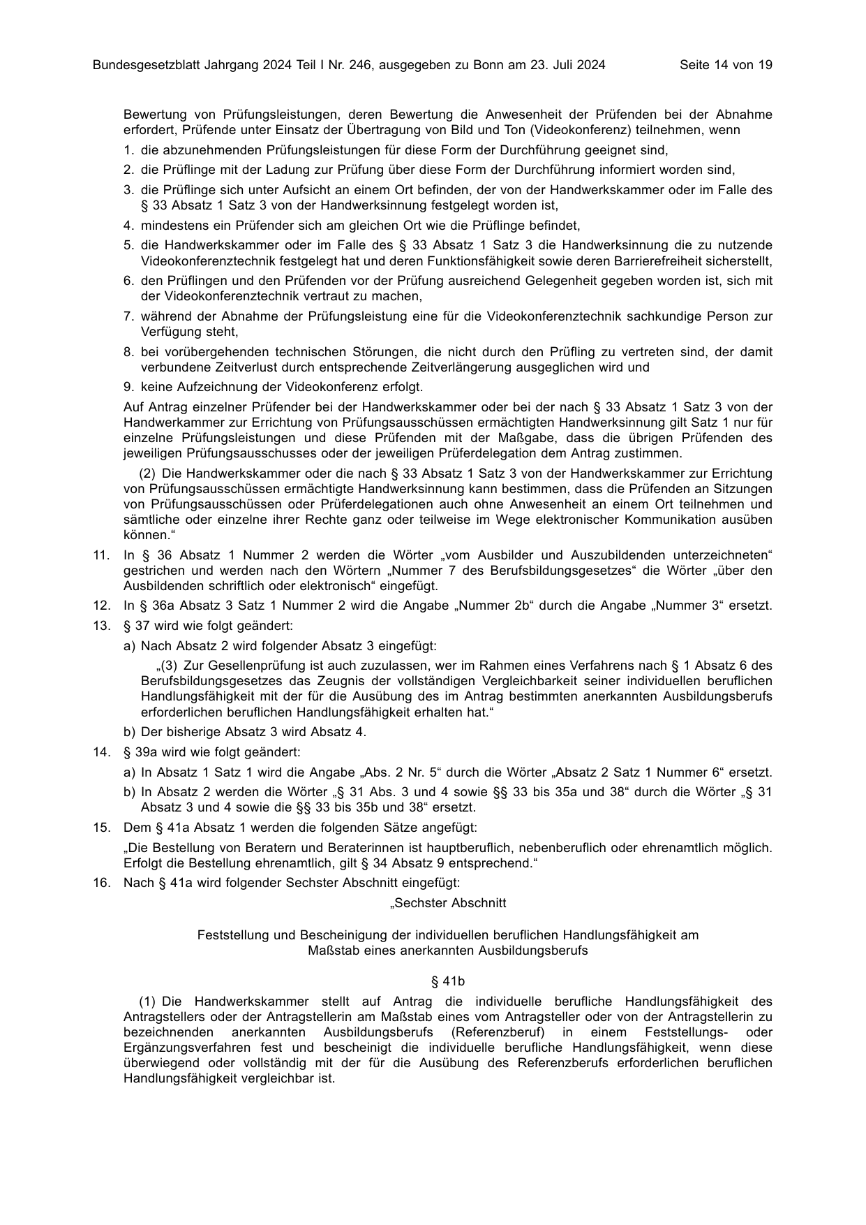 BGBl. 2024, Seite 14 — Originalseite als Abbildung