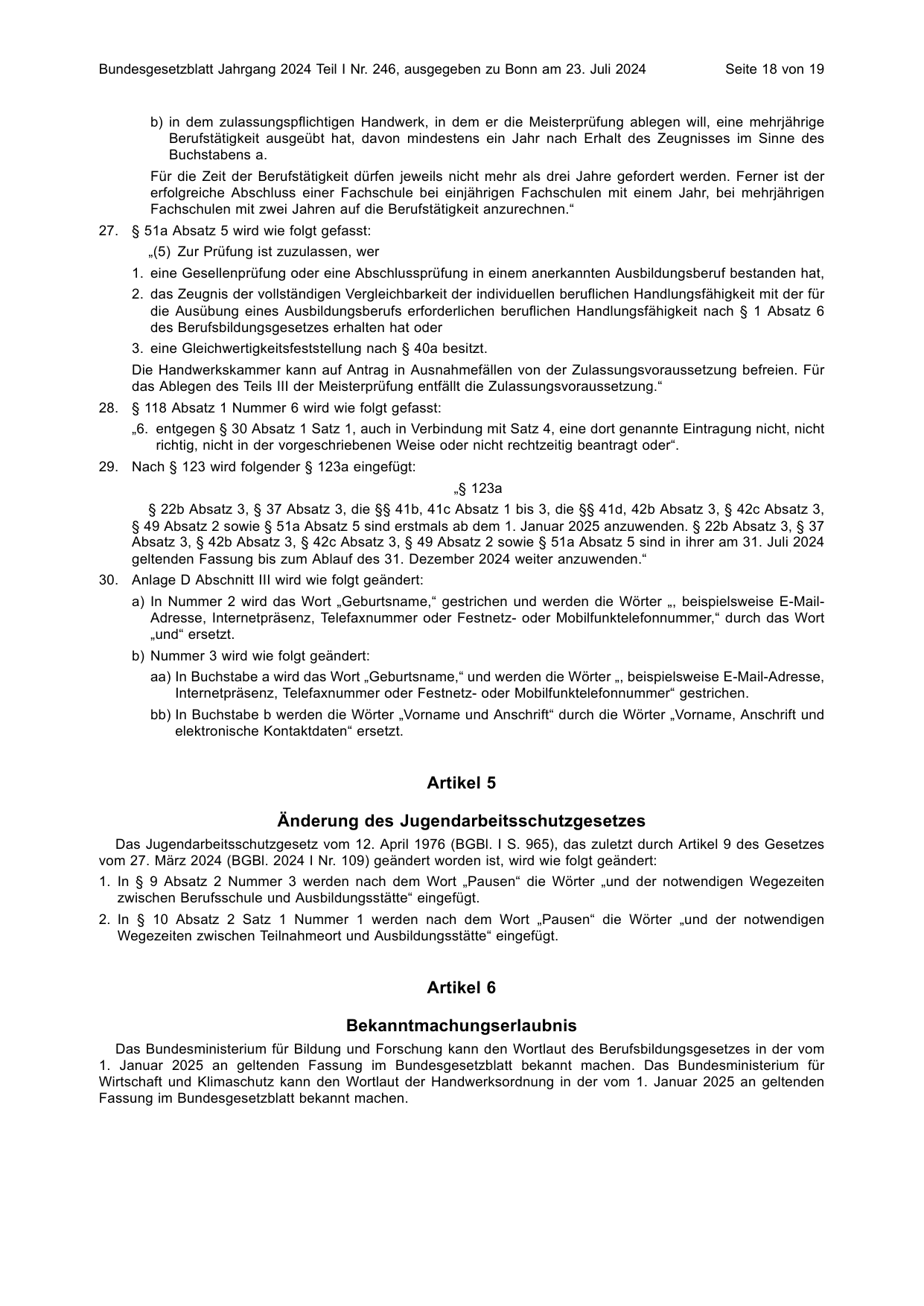 BGBl. 2024, Seite 18 — Originalseite als Abbildung