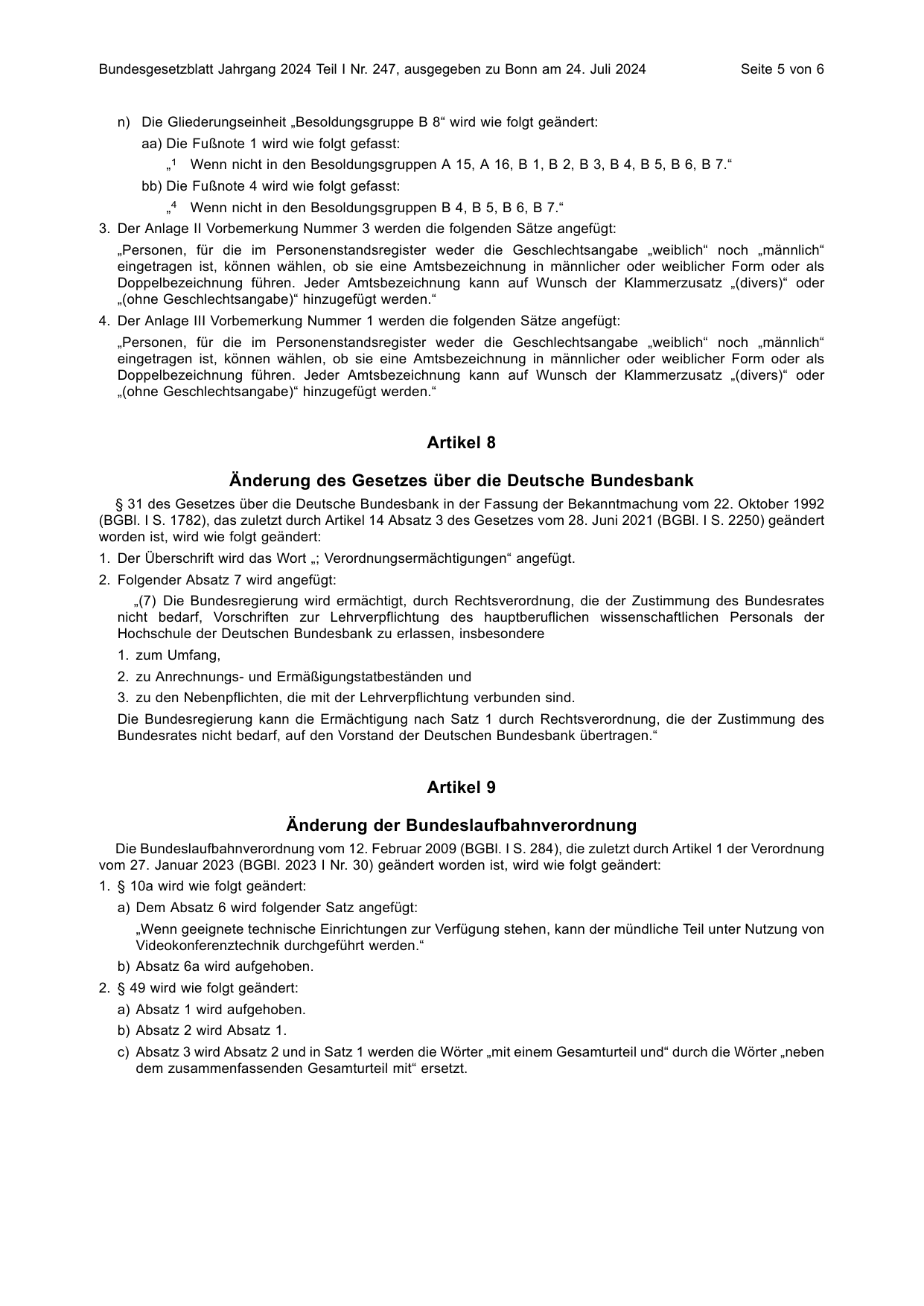 BGBl. 2024, Seite 5 — Originalseite als Abbildung