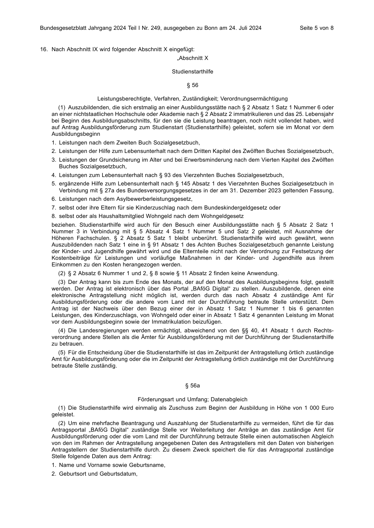 BGBl. 2024, Seite 5 — Originalseite als Abbildung