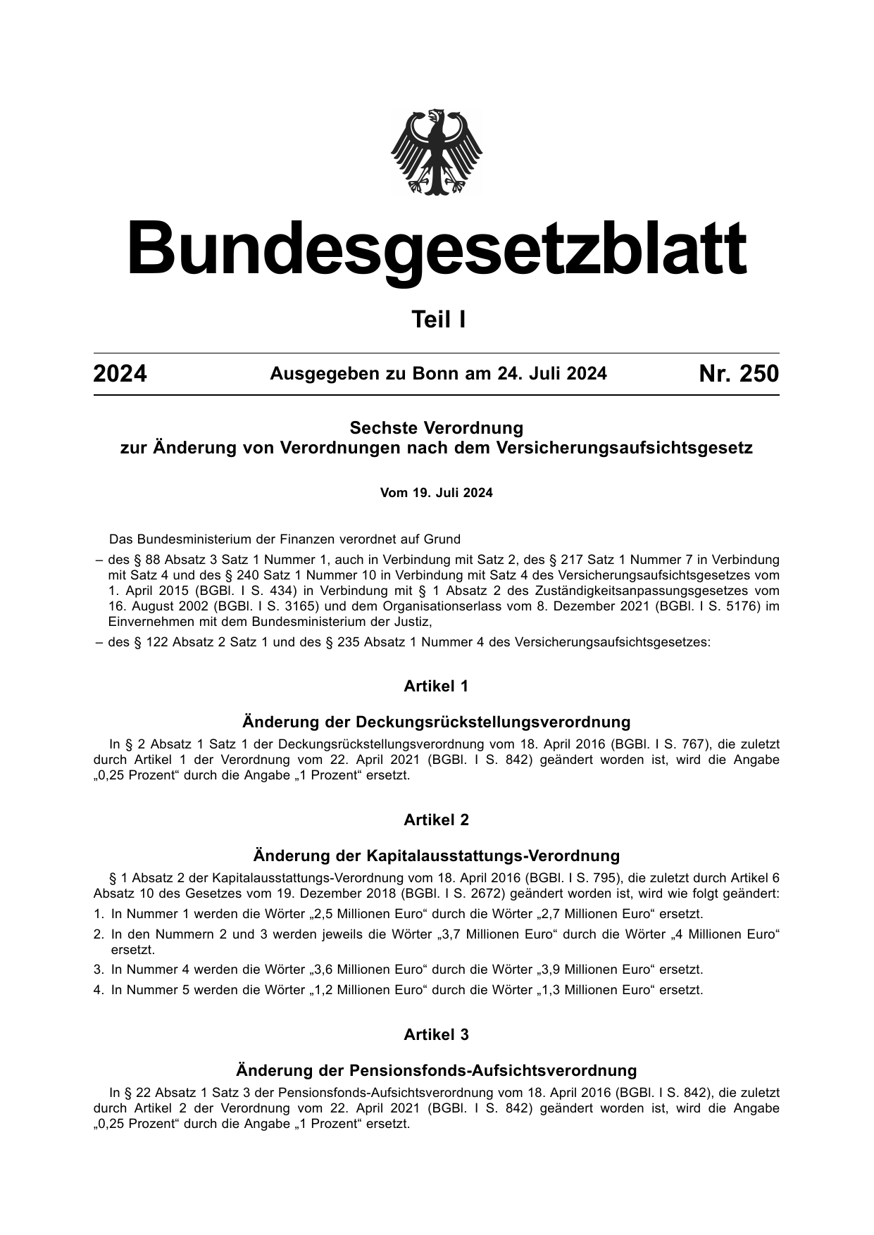 BGBl. 2024, Seite 1 — Originalseite als Abbildung