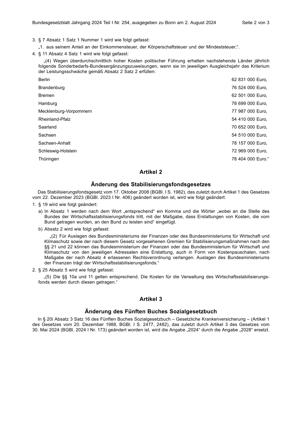 BGBl. 2024, Seite 2 — Originalseite als Abbildung
