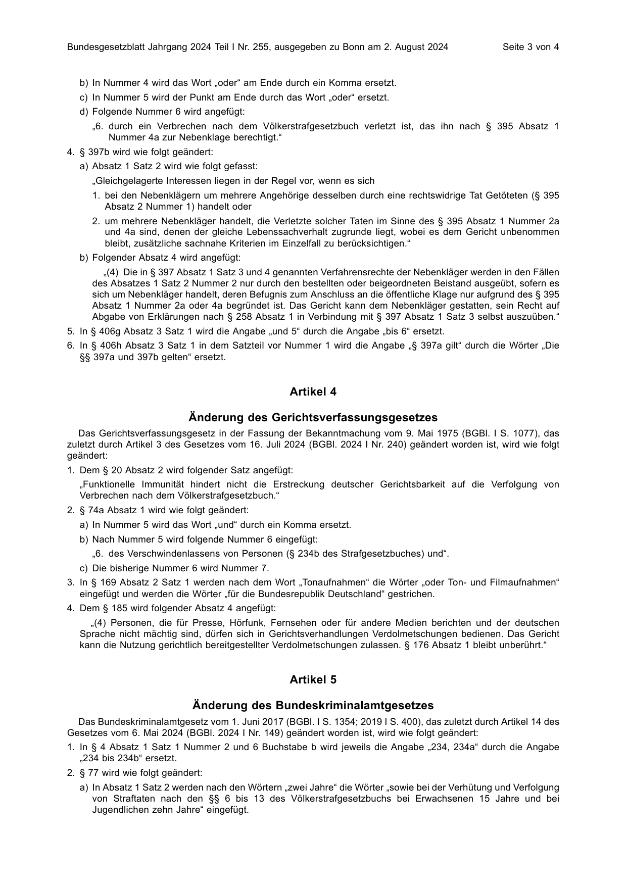 BGBl. 2024, Seite 3 — Originalseite als Abbildung