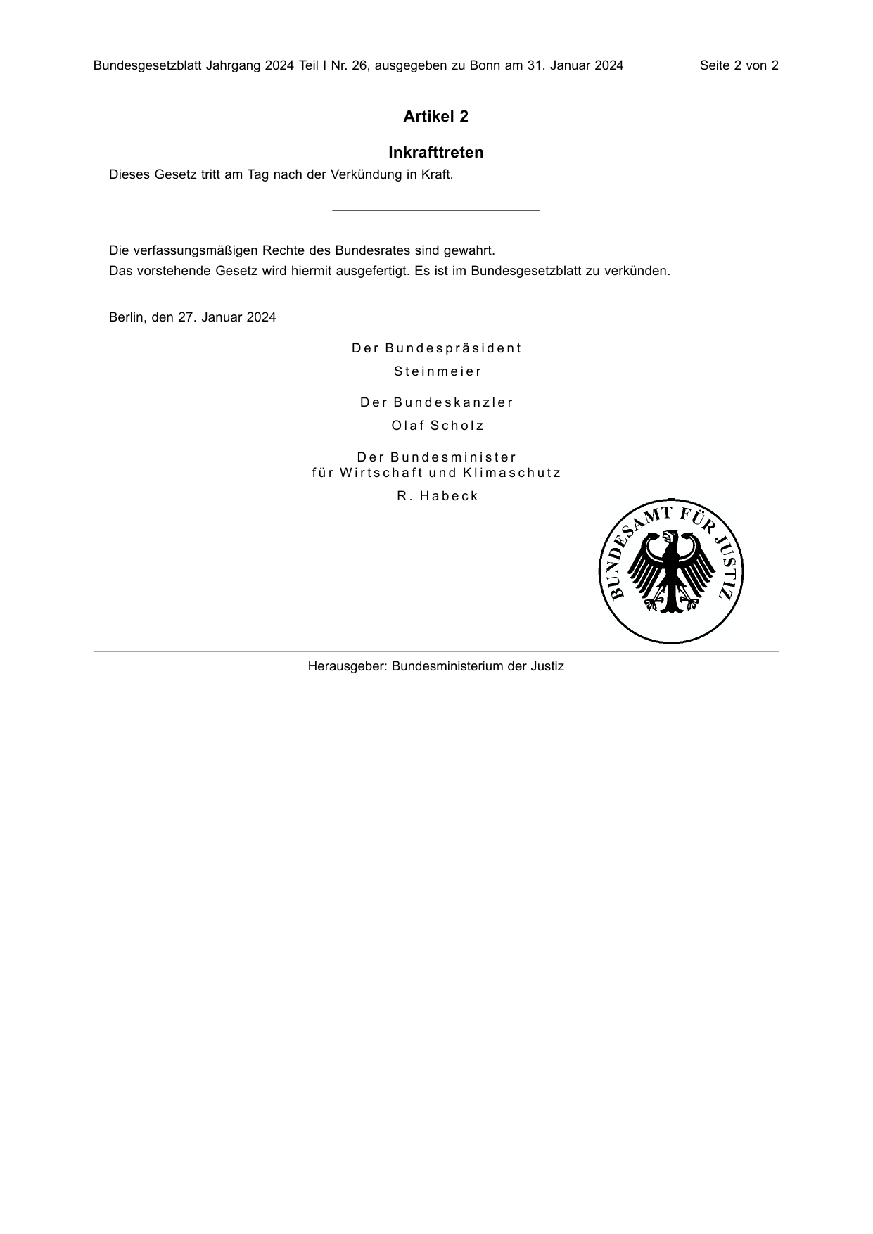 BGBl. 2024, Seite 2 — Originalseite als Abbildung