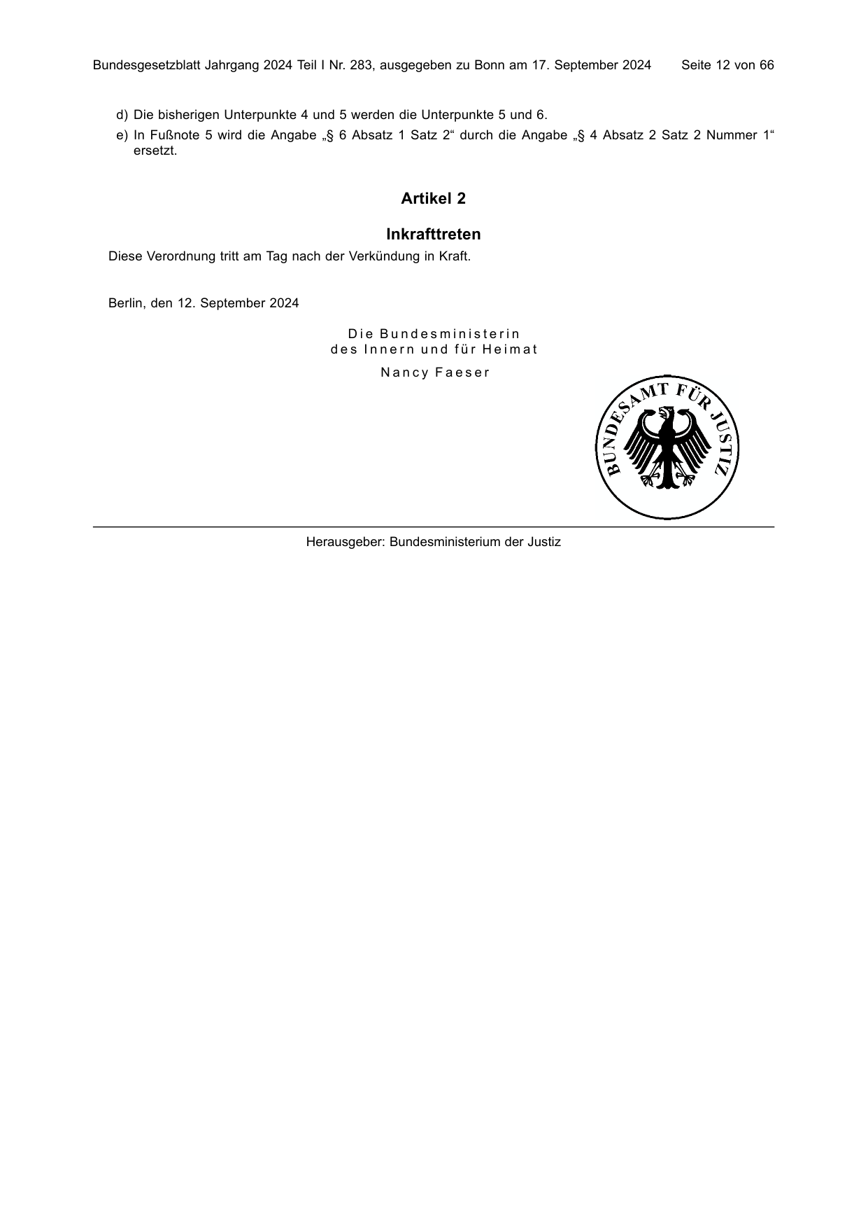 BGBl. 2024, Seite 12 — Originalseite als Abbildung