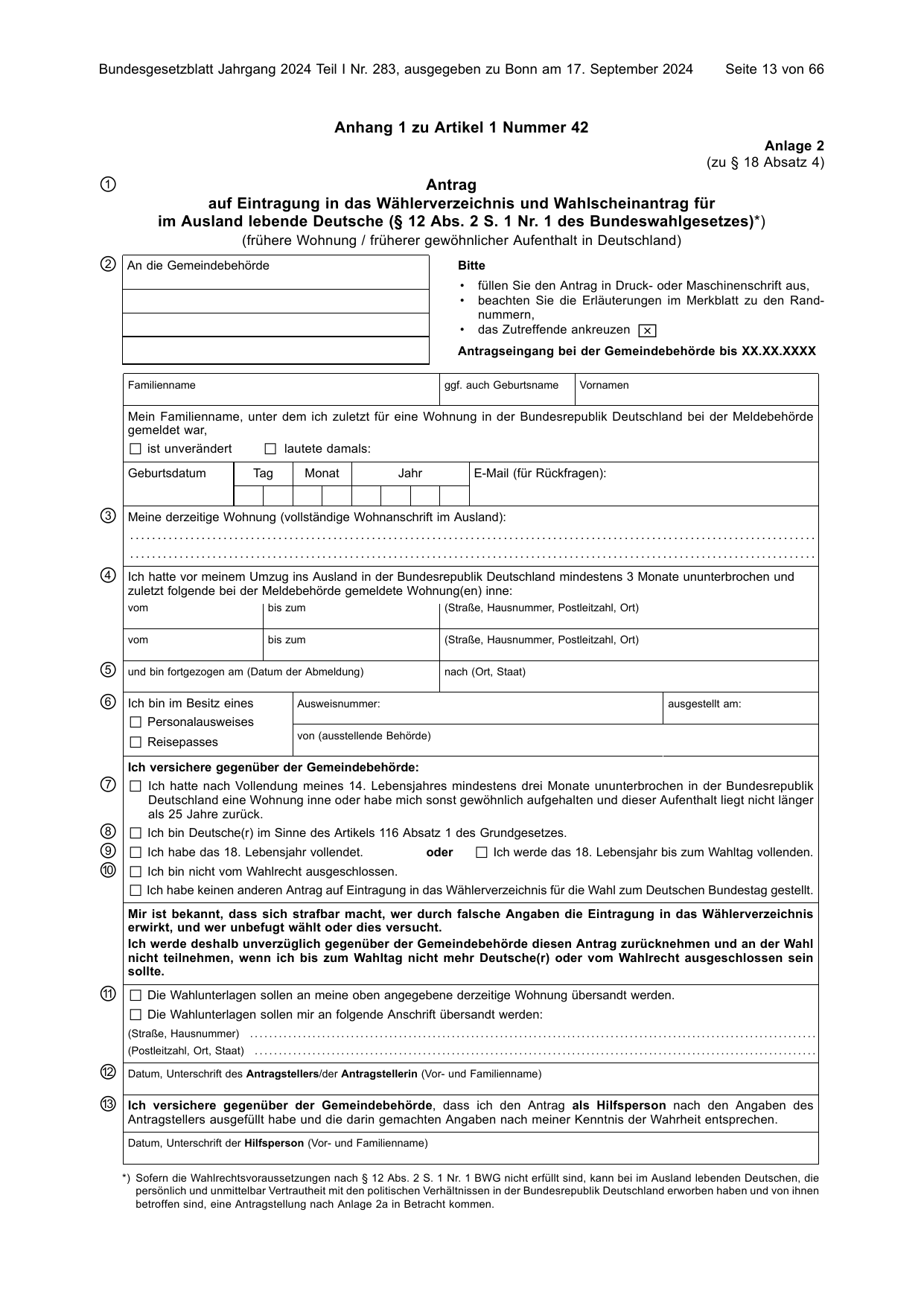 BGBl. 2024, Seite 13 — Originalseite als Abbildung