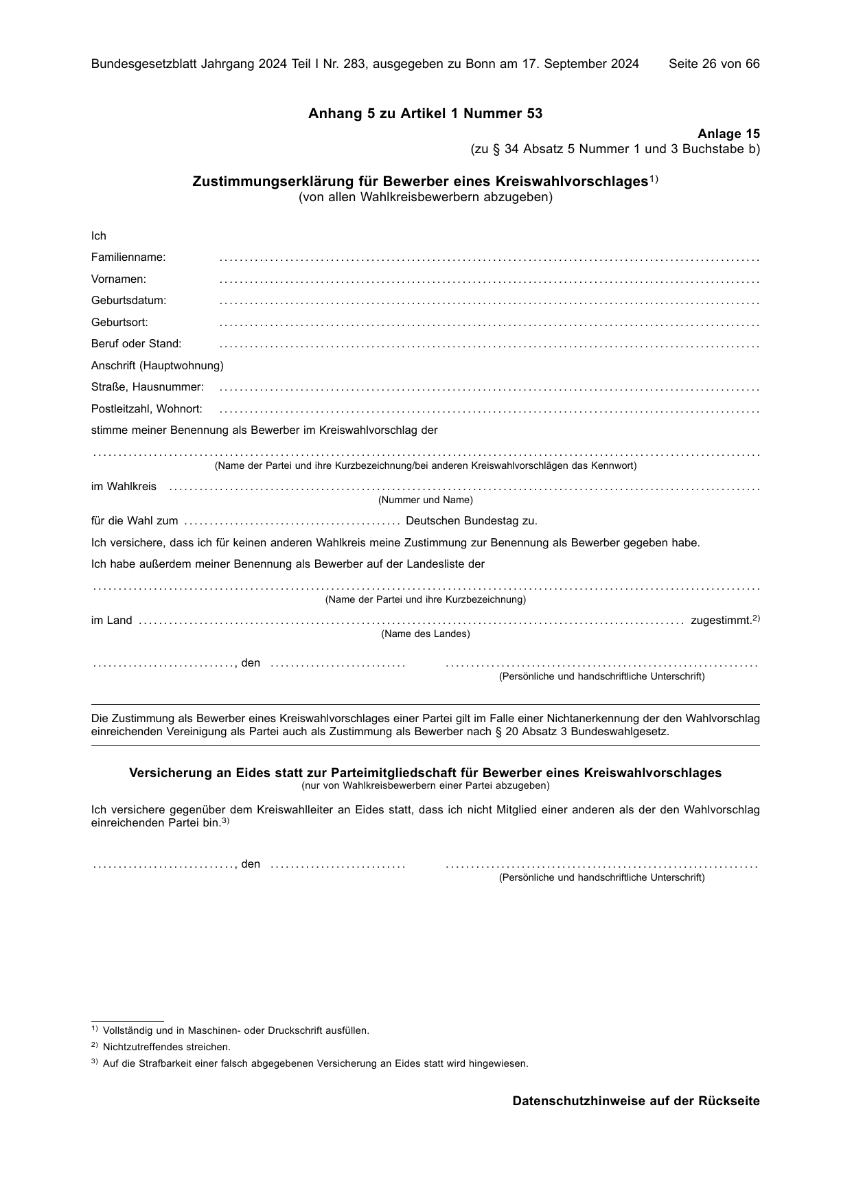 BGBl. 2024, Seite 26 — Originalseite als Abbildung