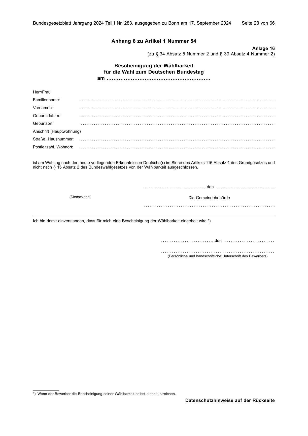BGBl. 2024, Seite 28 — Originalseite als Abbildung