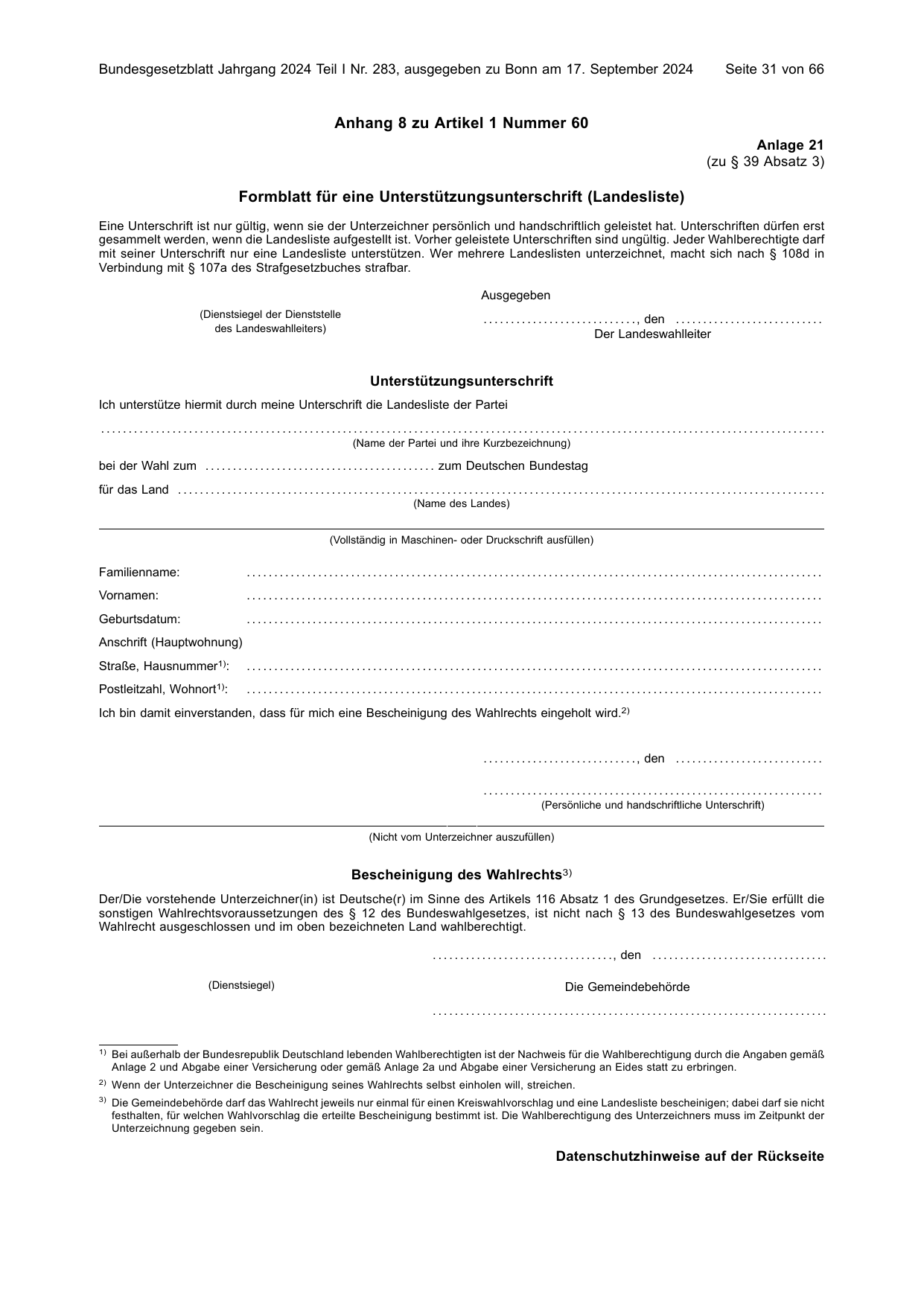 BGBl. 2024, Seite 31 — Originalseite als Abbildung