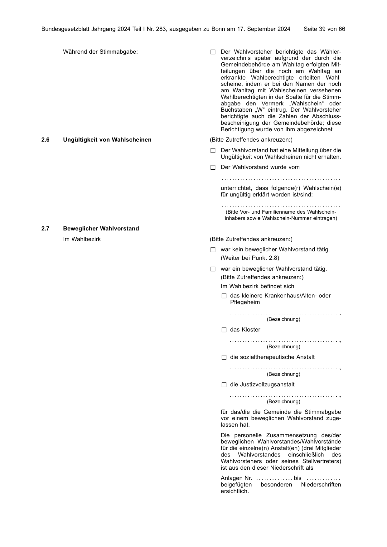 BGBl. 2024, Seite 39 — Originalseite als Abbildung