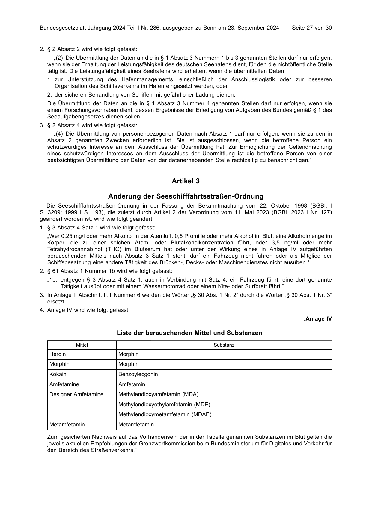 BGBl. 2024, Seite 27 — Originalseite als Abbildung