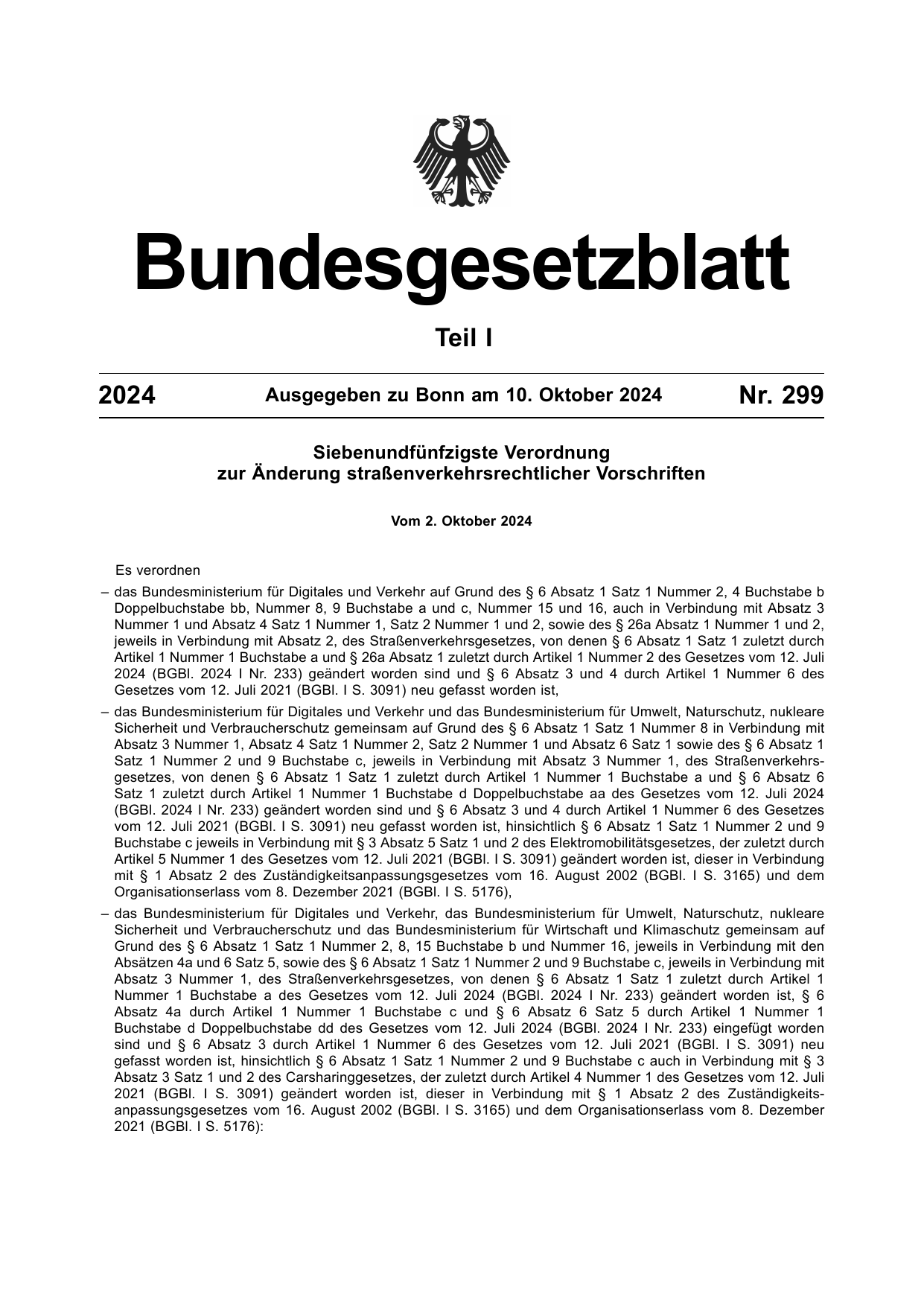 BGBl. 2024, Seite 1 — Originalseite als Abbildung