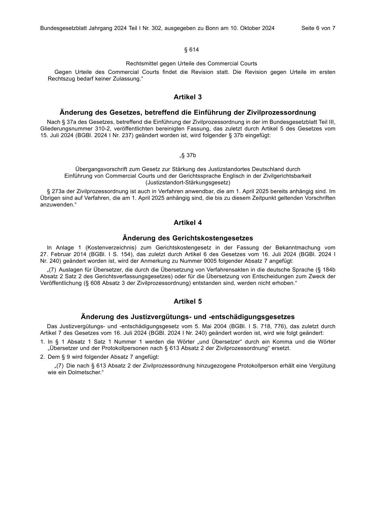 BGBl. 2024, Seite 6 — Originalseite als Abbildung