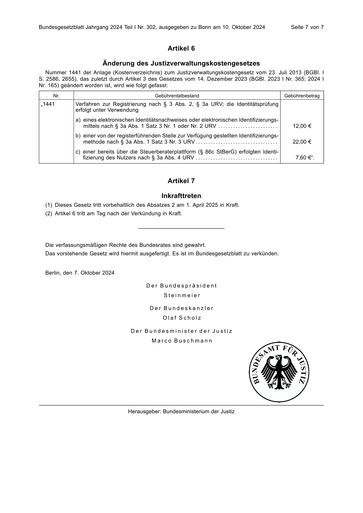 BGBl. 2024, Seite 7 — Originalseite als Abbildung