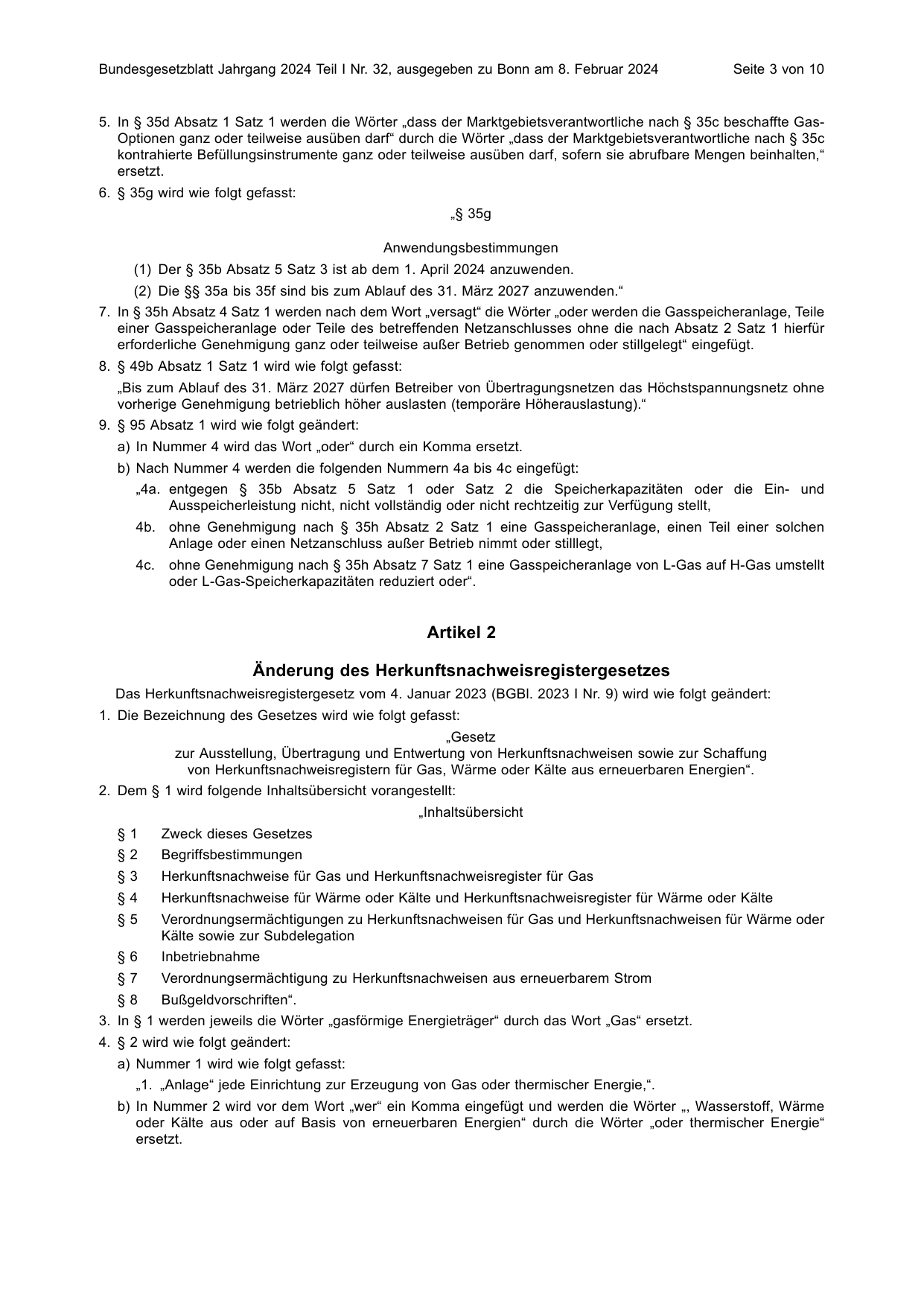 BGBl. 2024, Seite 3 — Originalseite als Abbildung