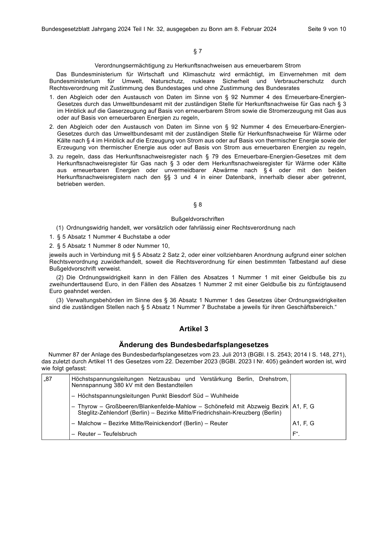 BGBl. 2024, Seite 9 — Originalseite als Abbildung