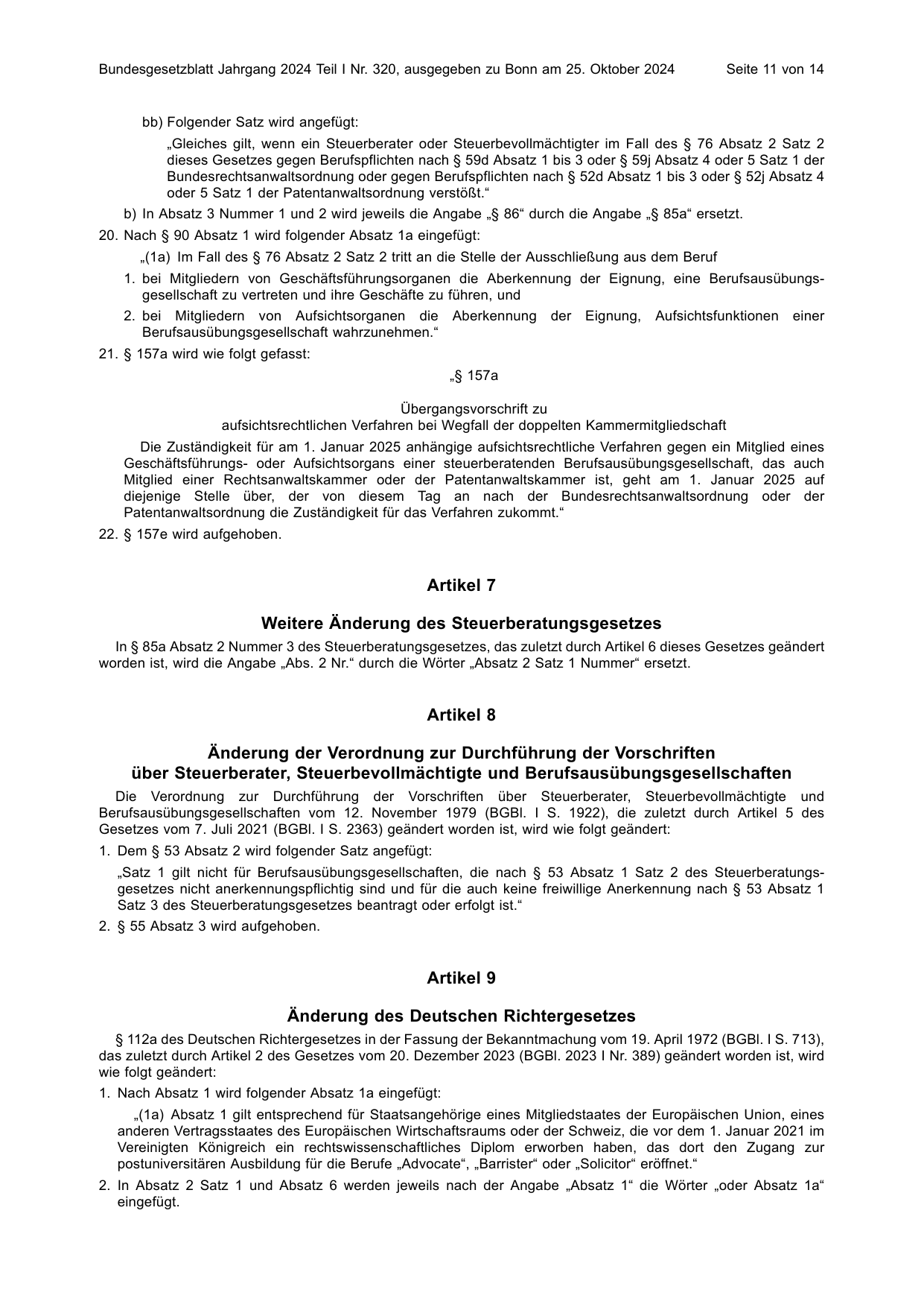 BGBl. 2024, Seite 11 — Originalseite als Abbildung