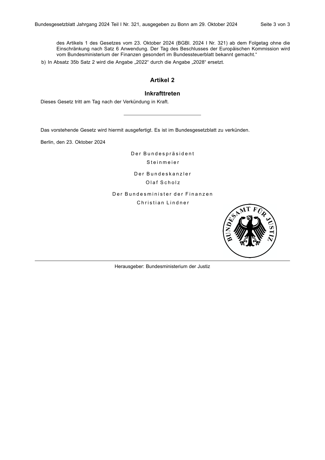 BGBl. 2024, Seite 3 — Originalseite als Abbildung