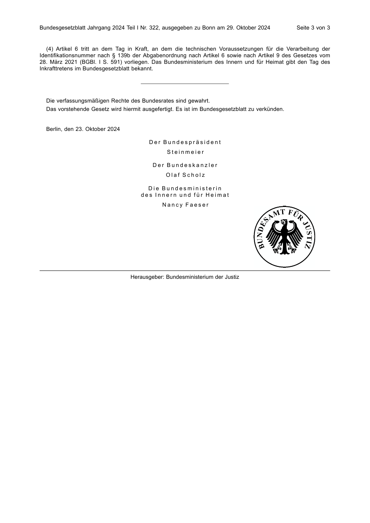BGBl. 2024, Seite 3 — Originalseite als Abbildung