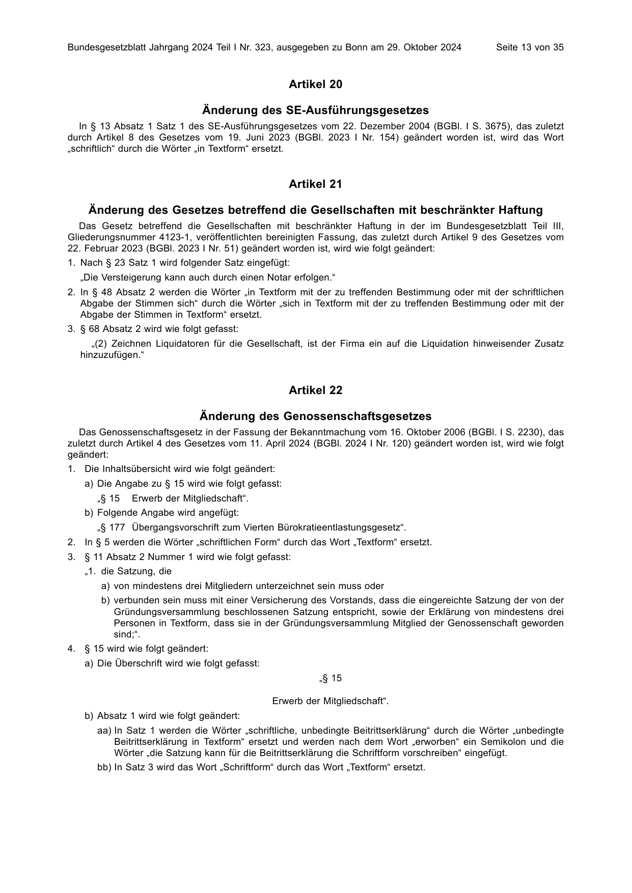 BGBl. 2024, Seite 13 — Originalseite als Abbildung