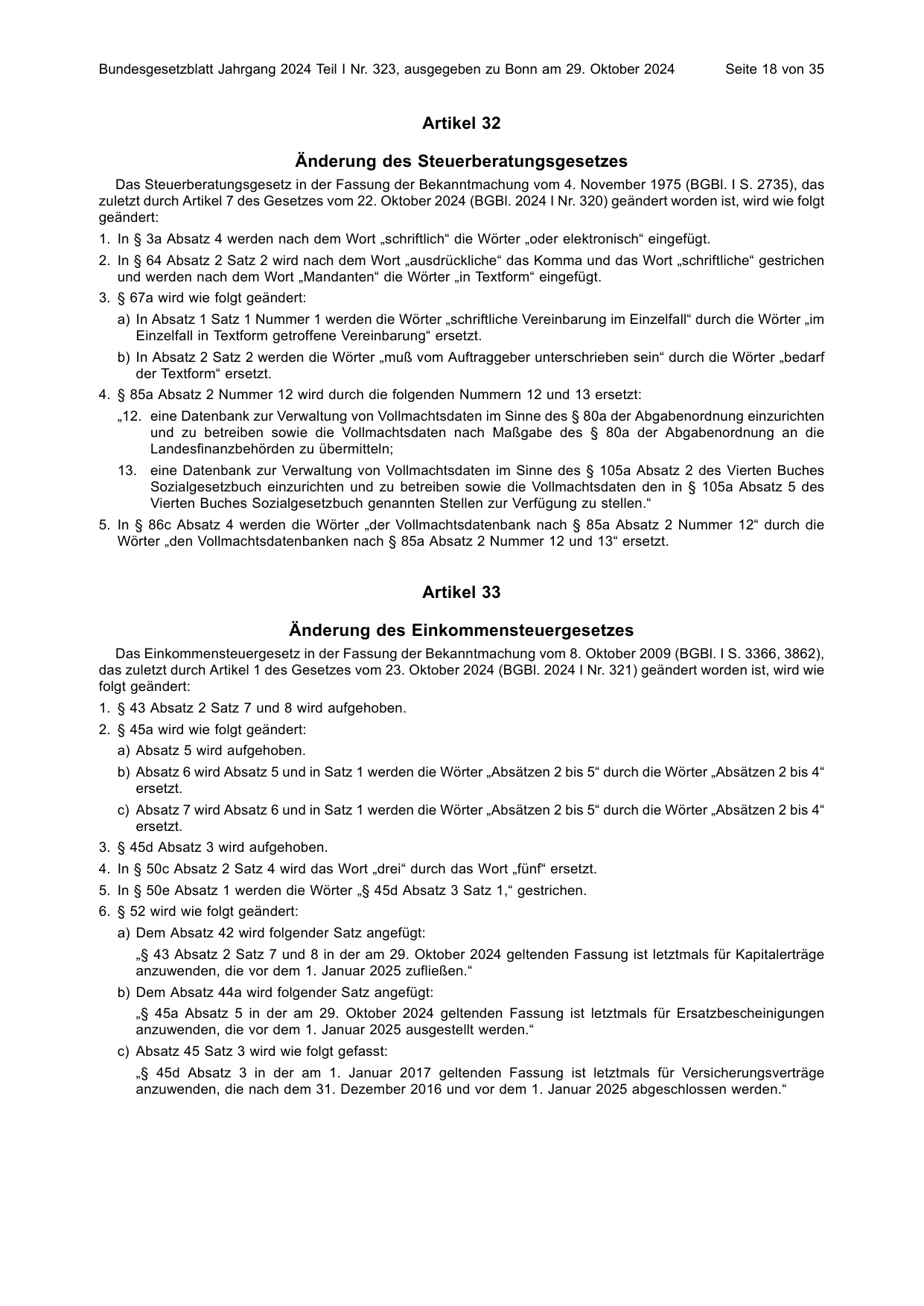 BGBl. 2024, Seite 18 — Originalseite als Abbildung