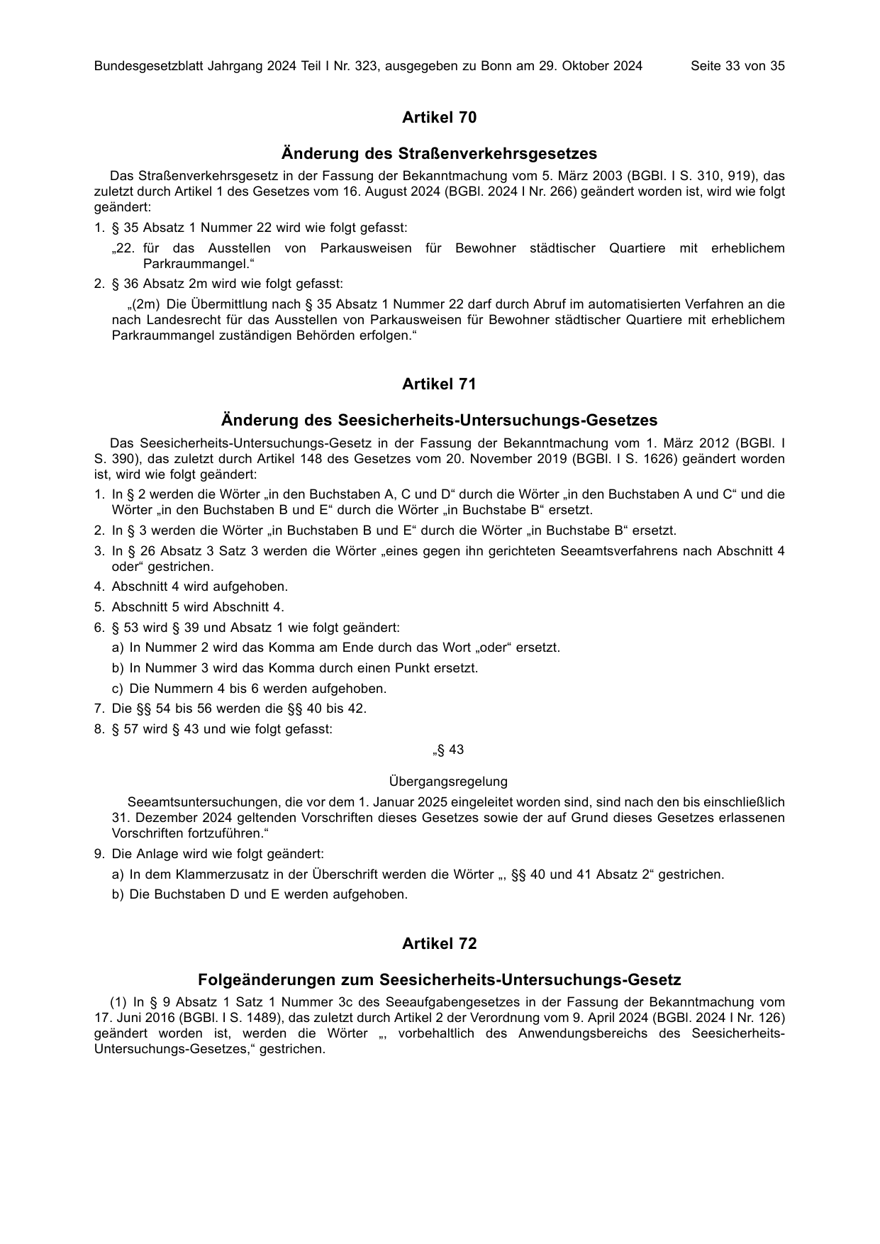 BGBl. 2024, Seite 33 — Originalseite als Abbildung