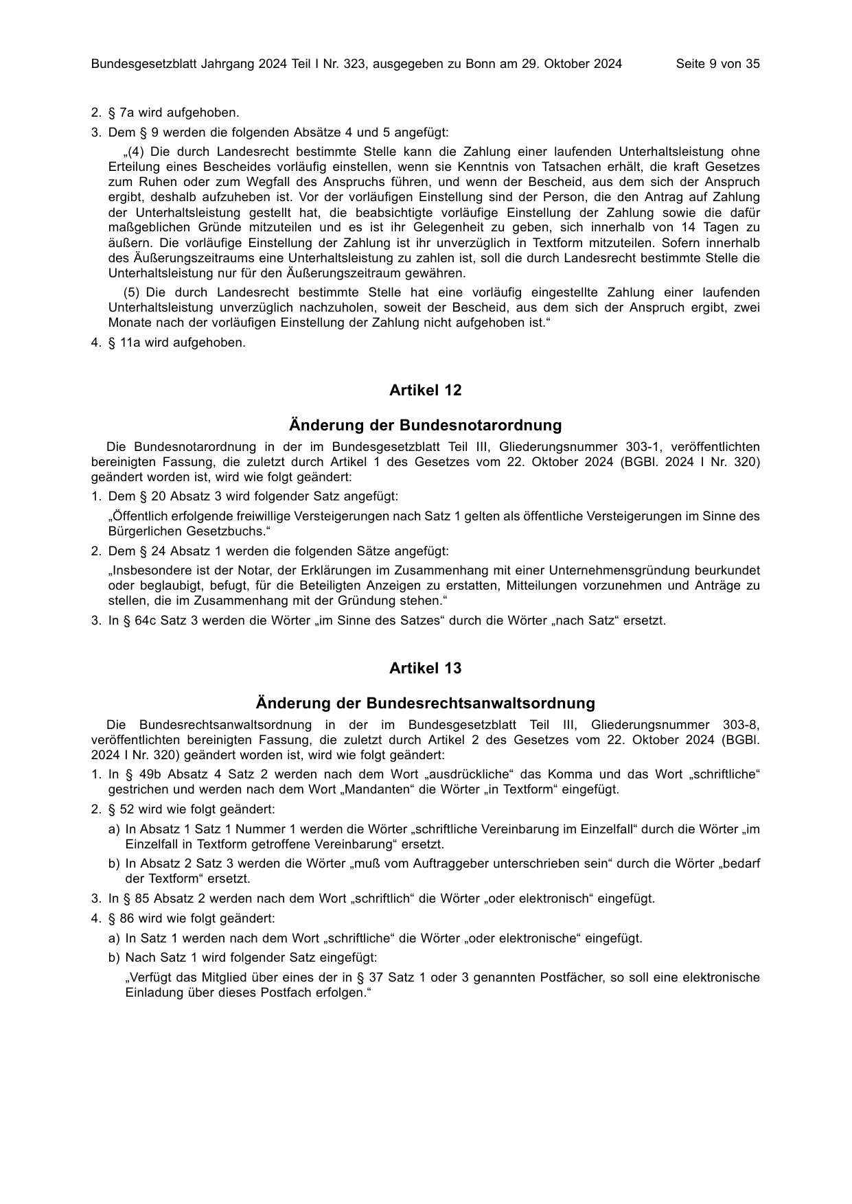 BGBl. 2024, Seite 9 — Originalseite als Abbildung
