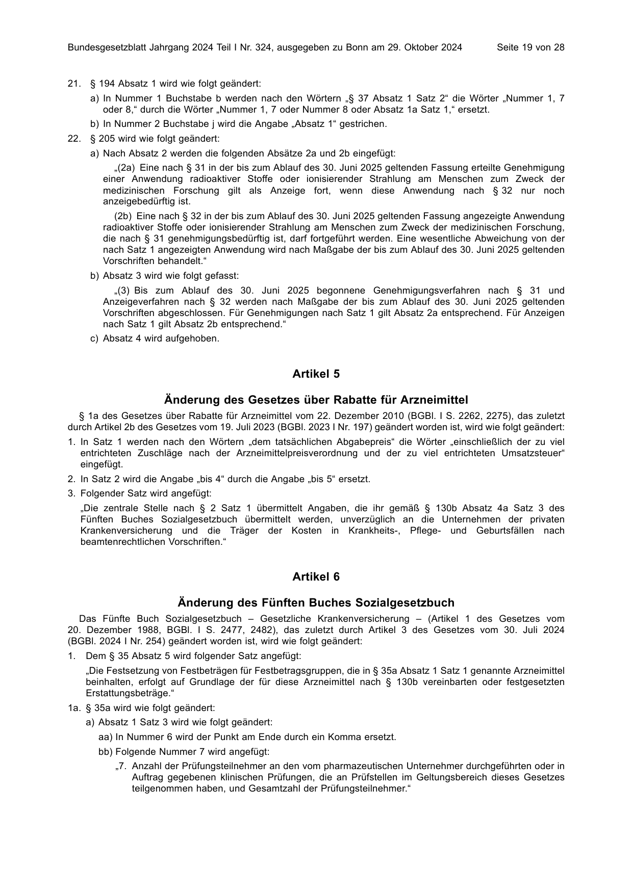 BGBl. 2024, Seite 19 — Originalseite als Abbildung