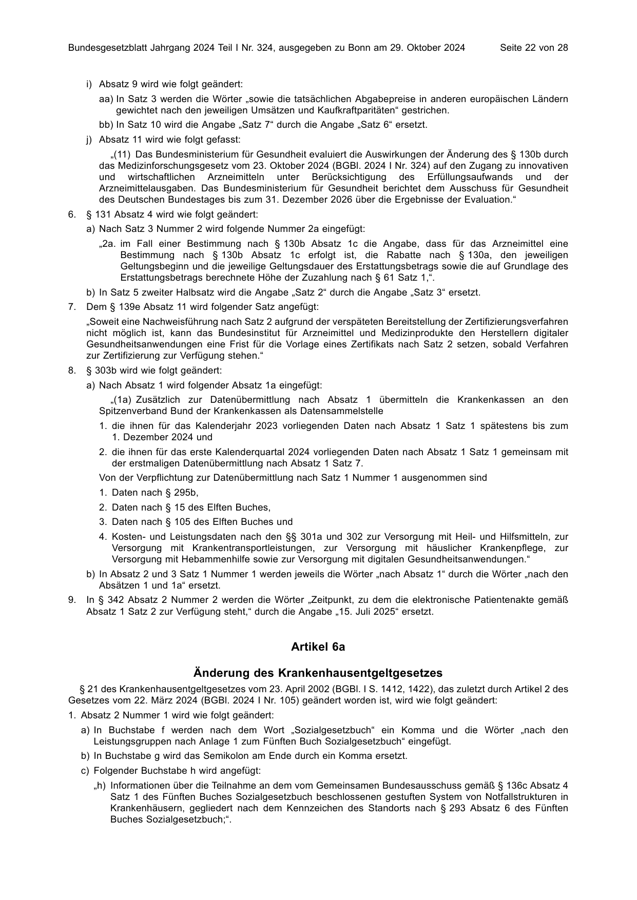 BGBl. 2024, Seite 22 — Originalseite als Abbildung
