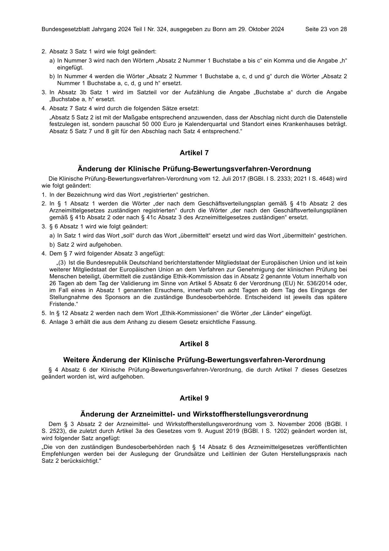 BGBl. 2024, Seite 23 — Originalseite als Abbildung