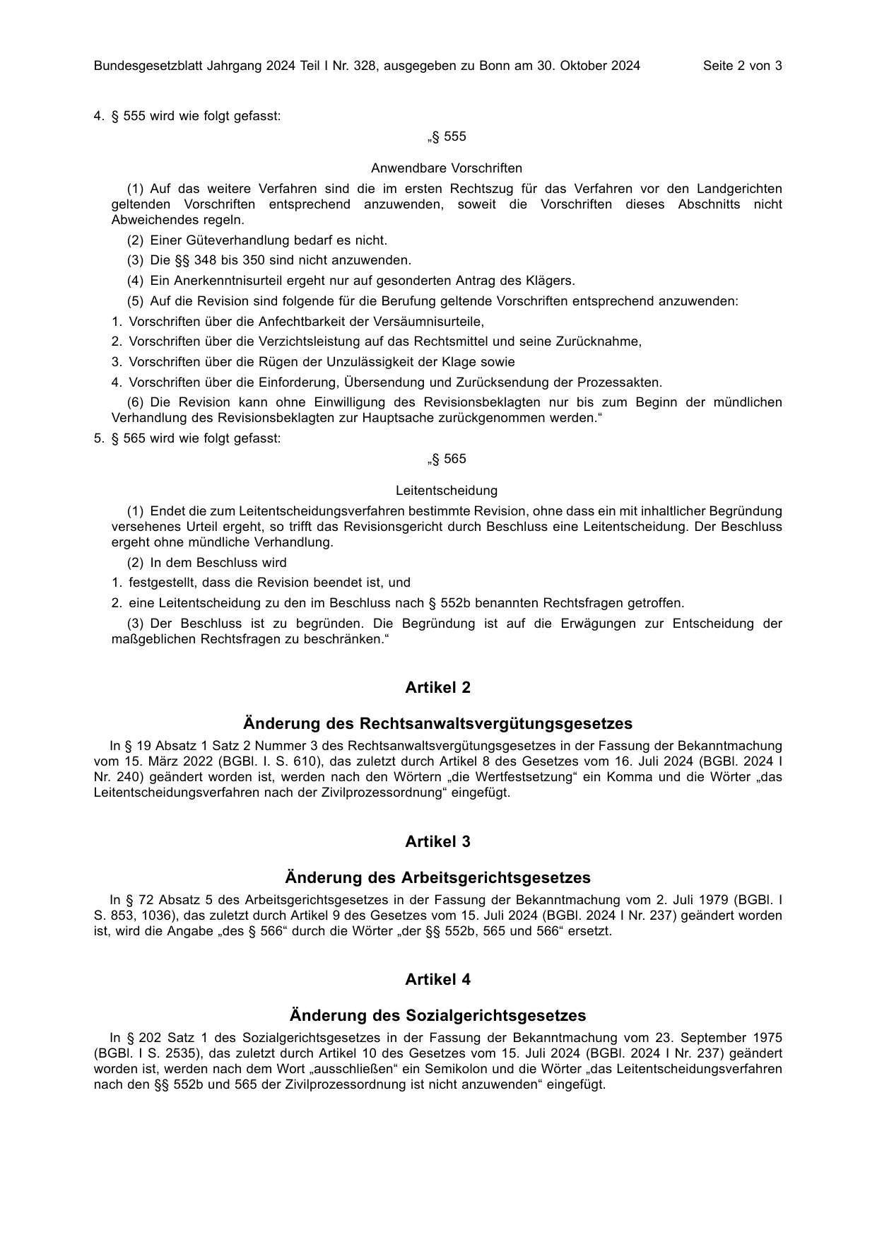 BGBl. 2024, Seite 2 — Originalseite als Abbildung