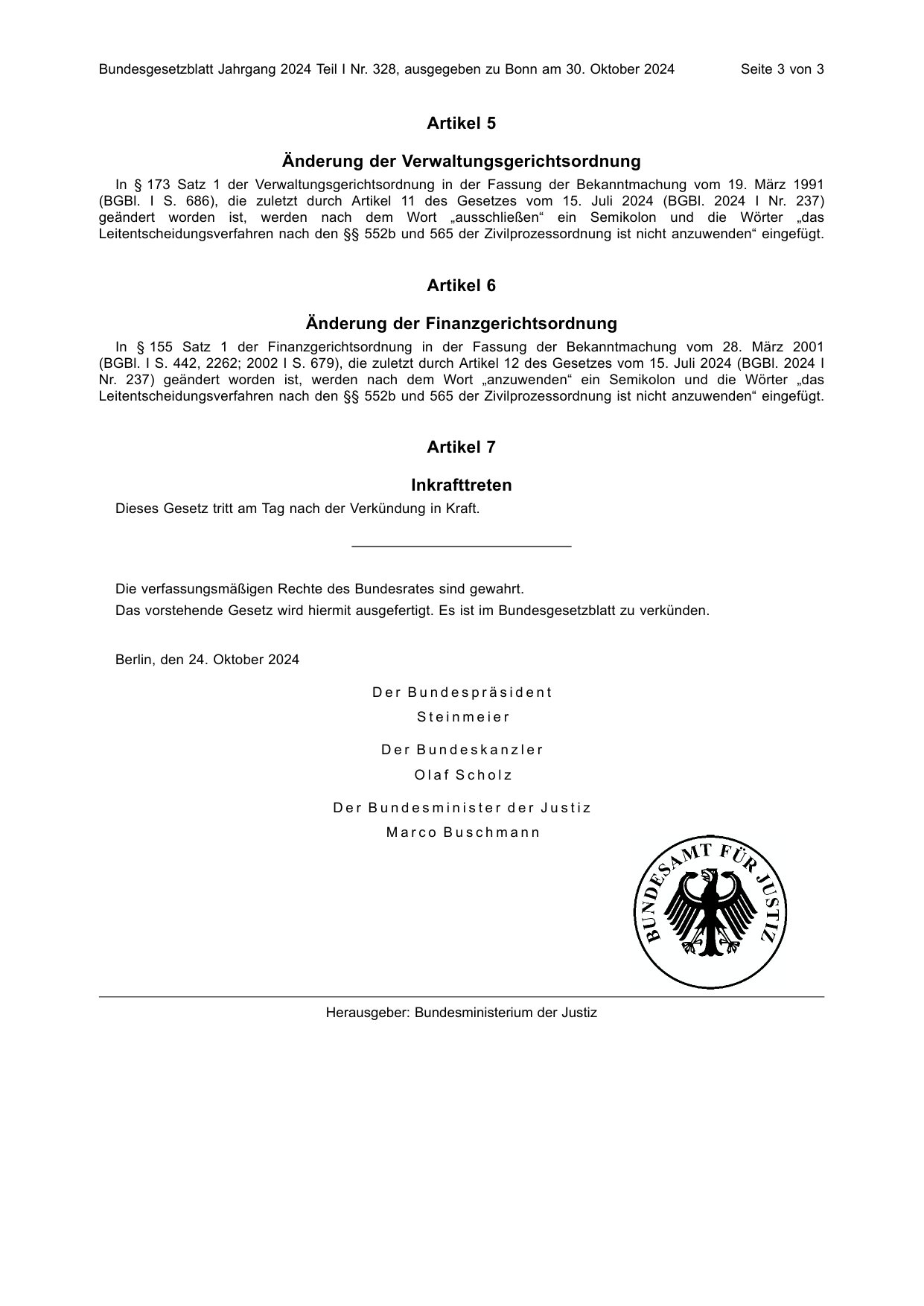 BGBl. 2024, Seite 3 — Originalseite als Abbildung