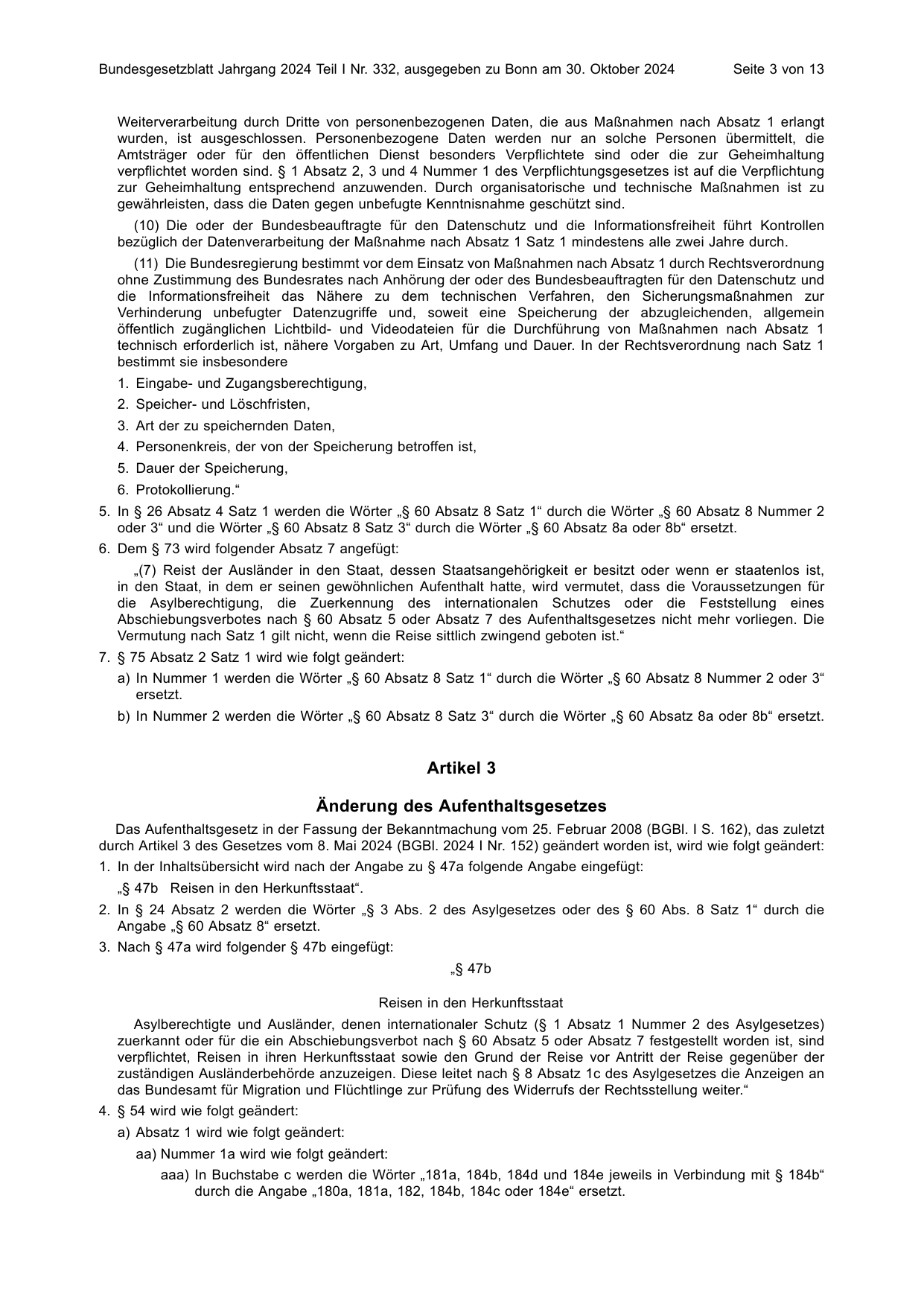 BGBl. 2024, Seite 3 — Originalseite als Abbildung