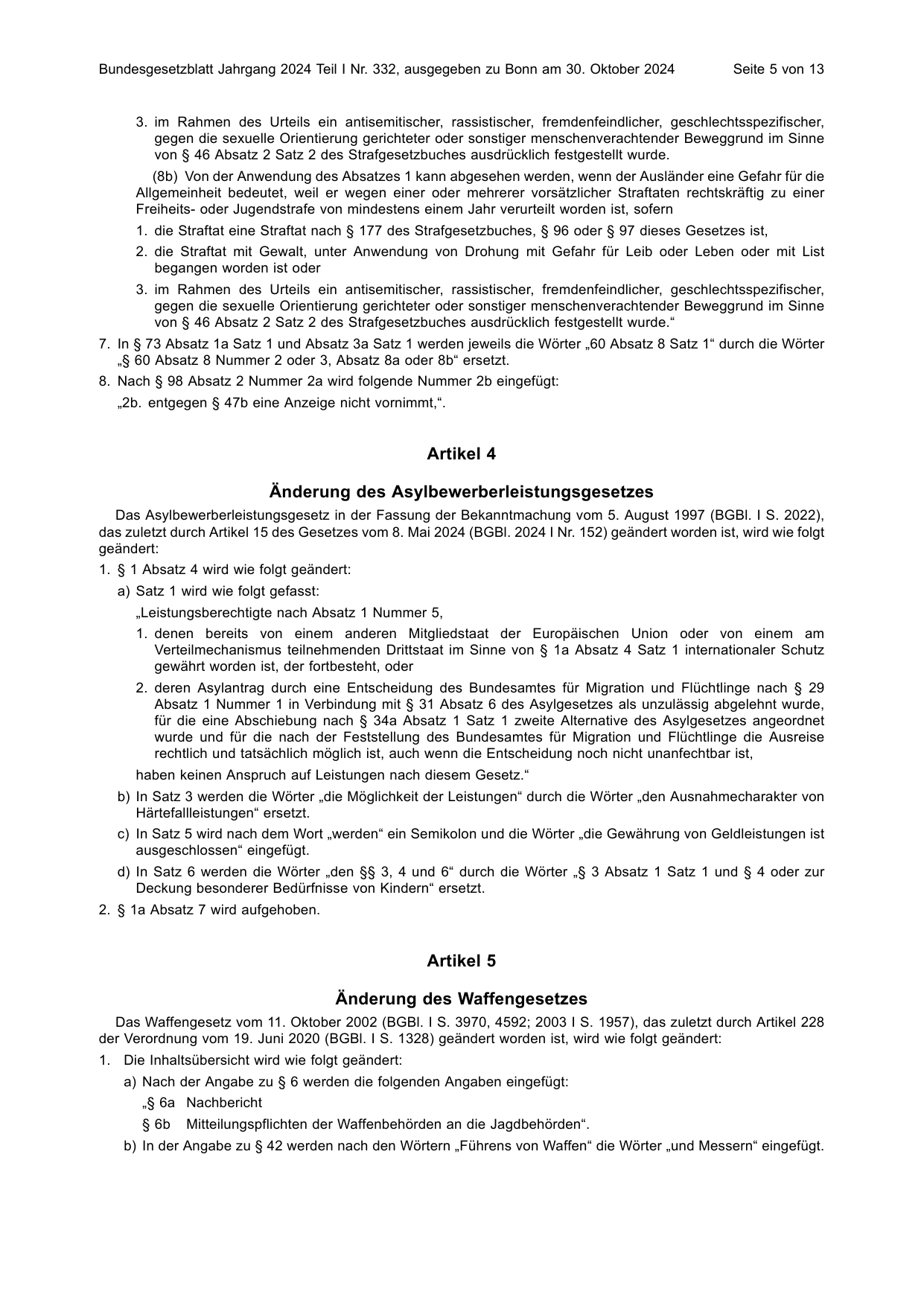 BGBl. 2024, Seite 5 — Originalseite als Abbildung