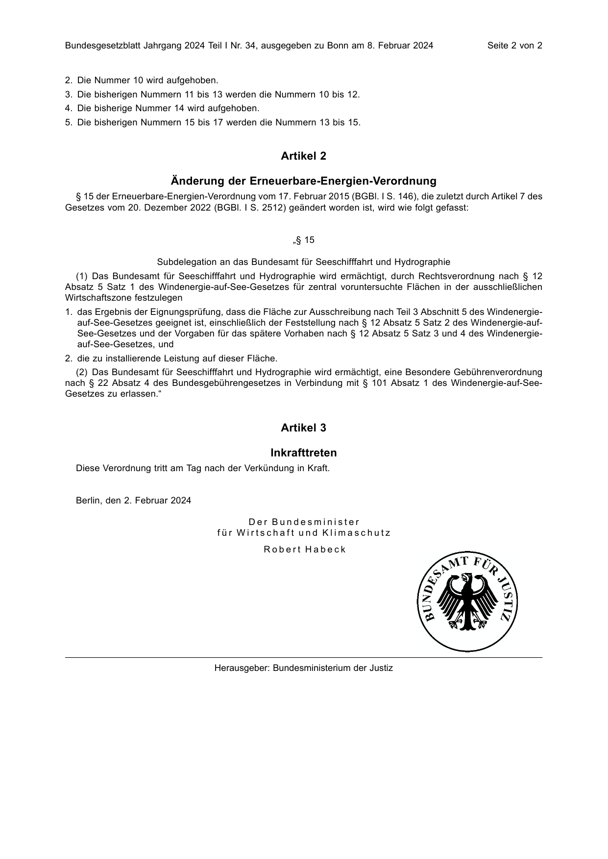 BGBl. 2024, Seite 2 — Originalseite als Abbildung
