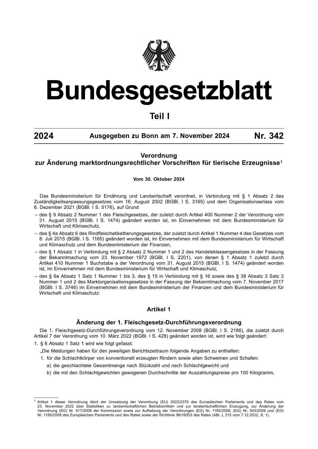 BGBl. 2024, Seite 1 — Originalseite als Abbildung