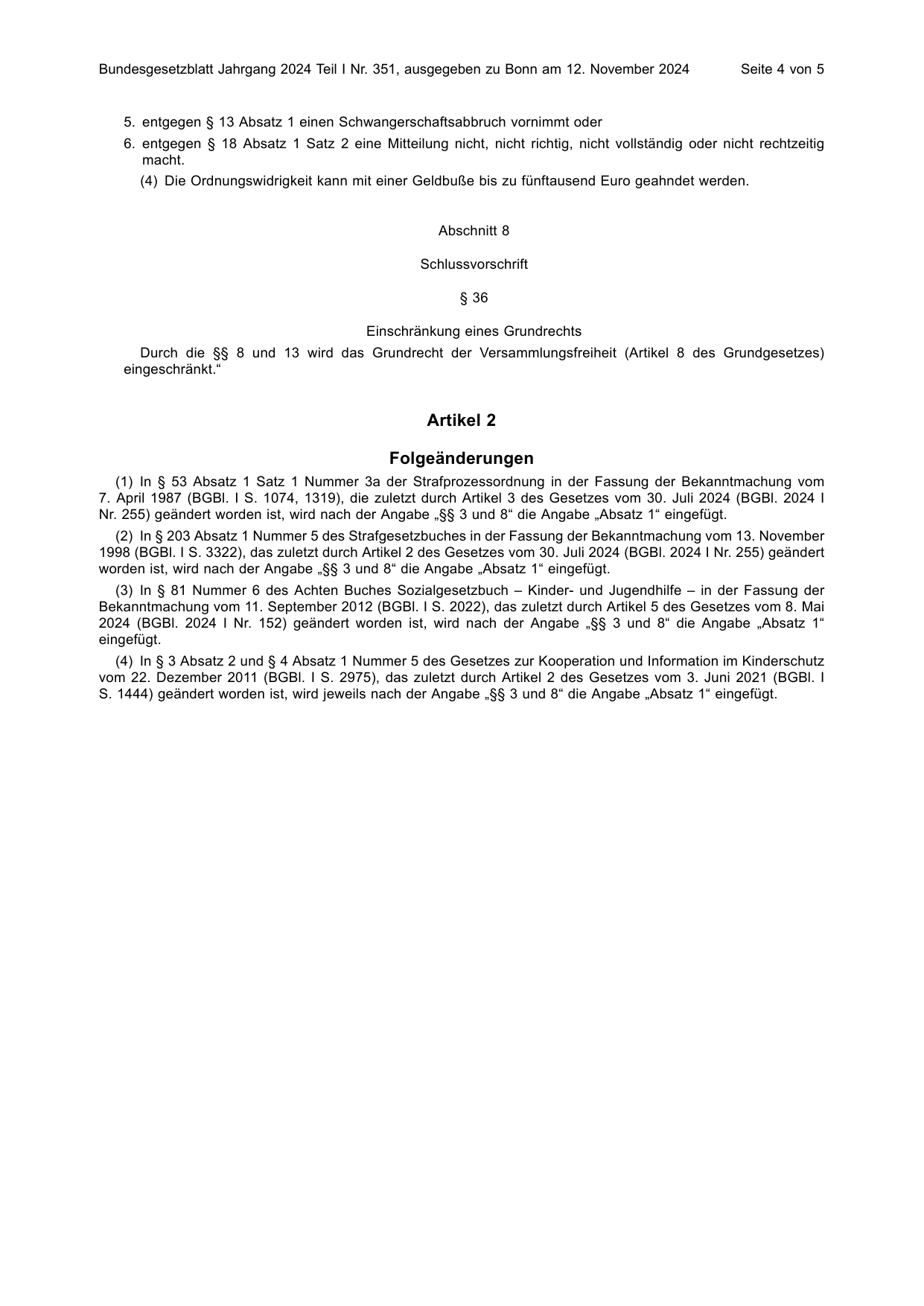 BGBl. 2024, Seite 4 — Originalseite als Abbildung