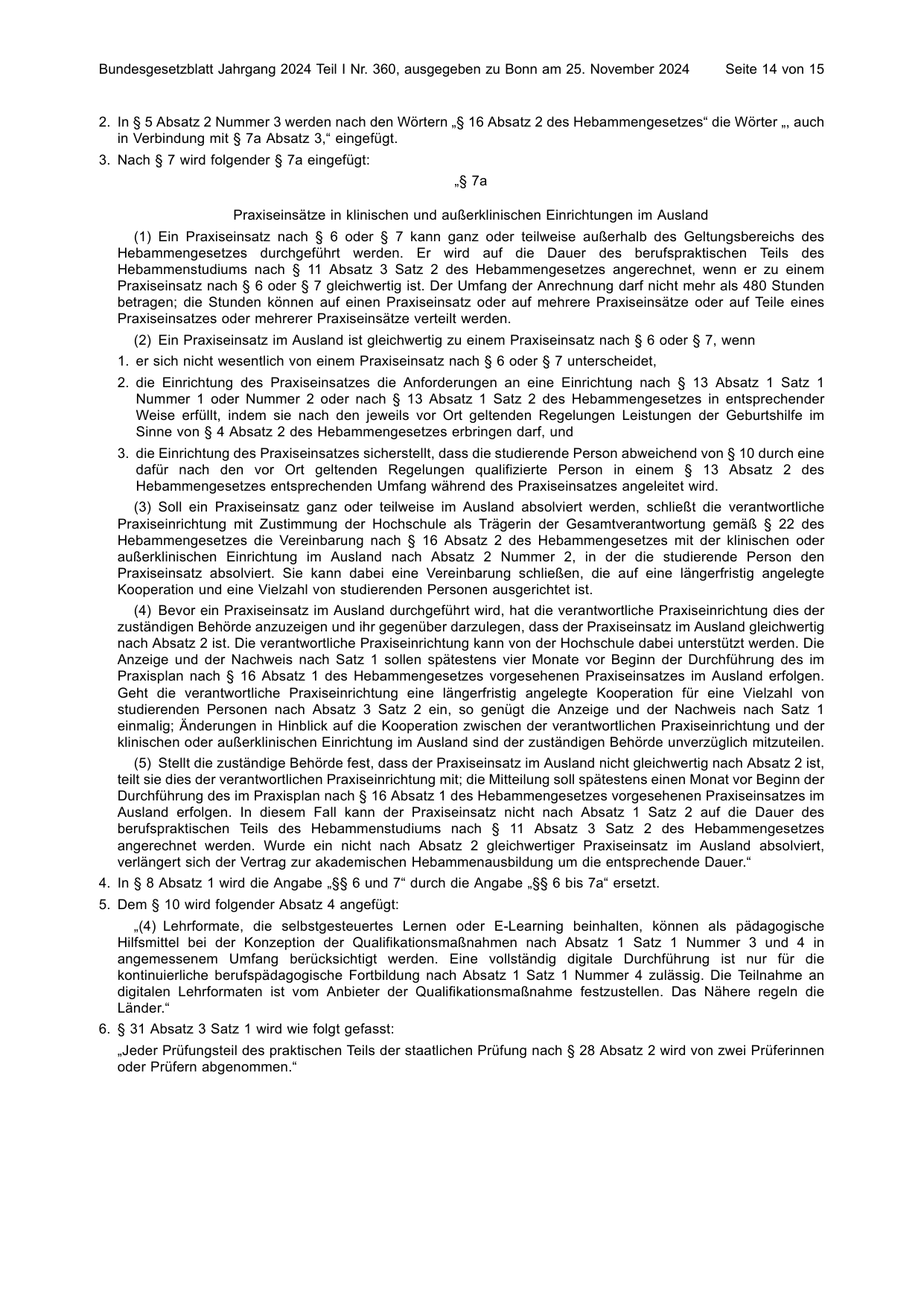 BGBl. 2024, Seite 14 — Originalseite als Abbildung