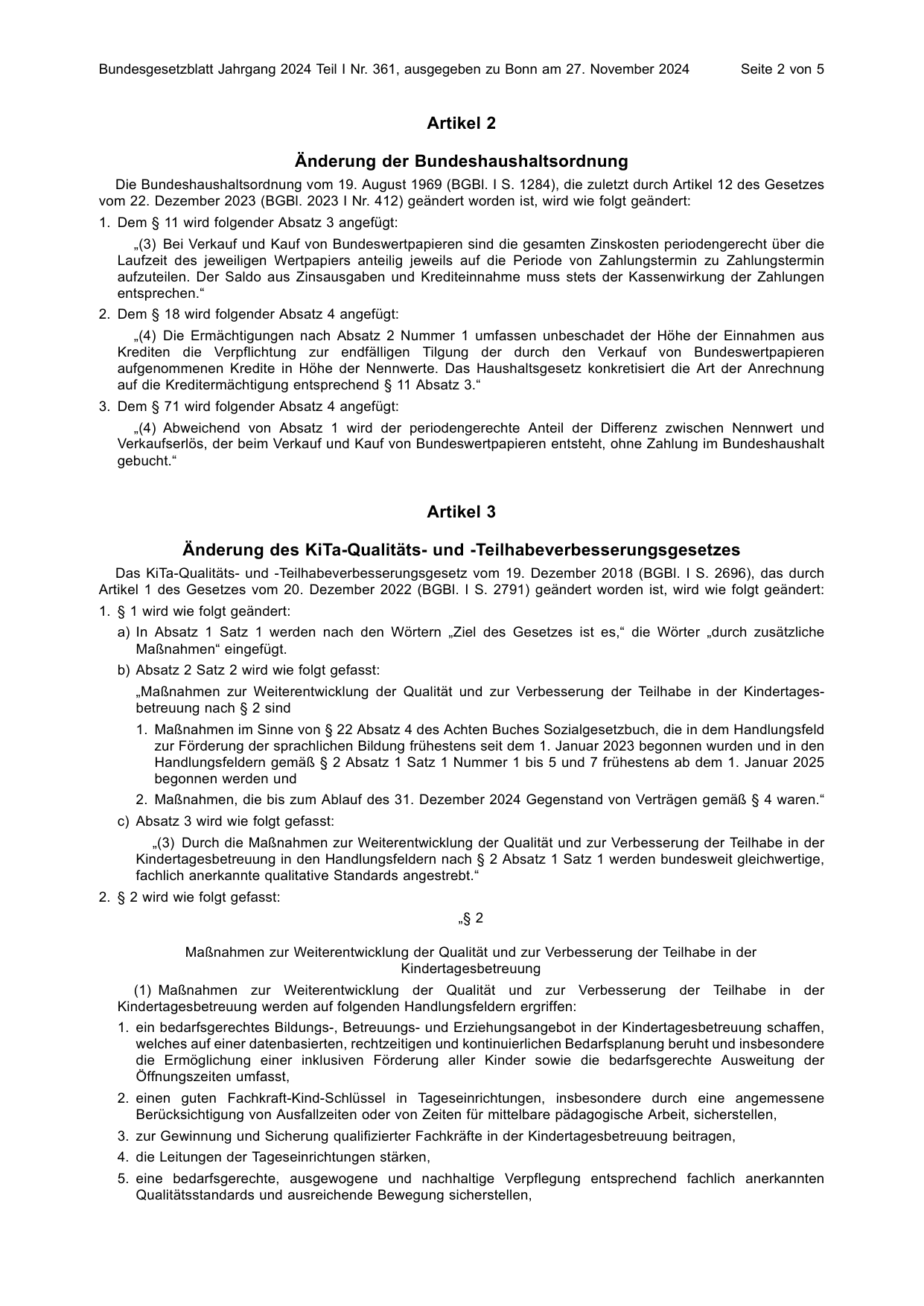 BGBl. 2024, Seite 2 — Originalseite als Abbildung