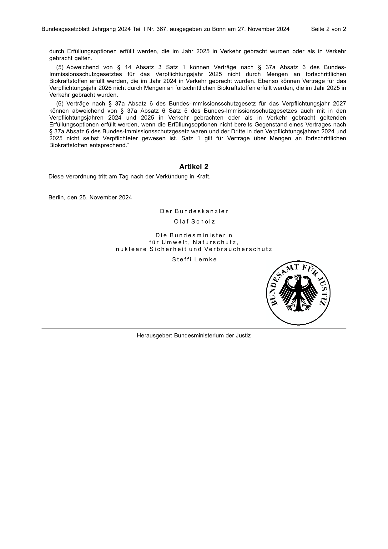 BGBl. 2024, Seite 2 — Originalseite als Abbildung