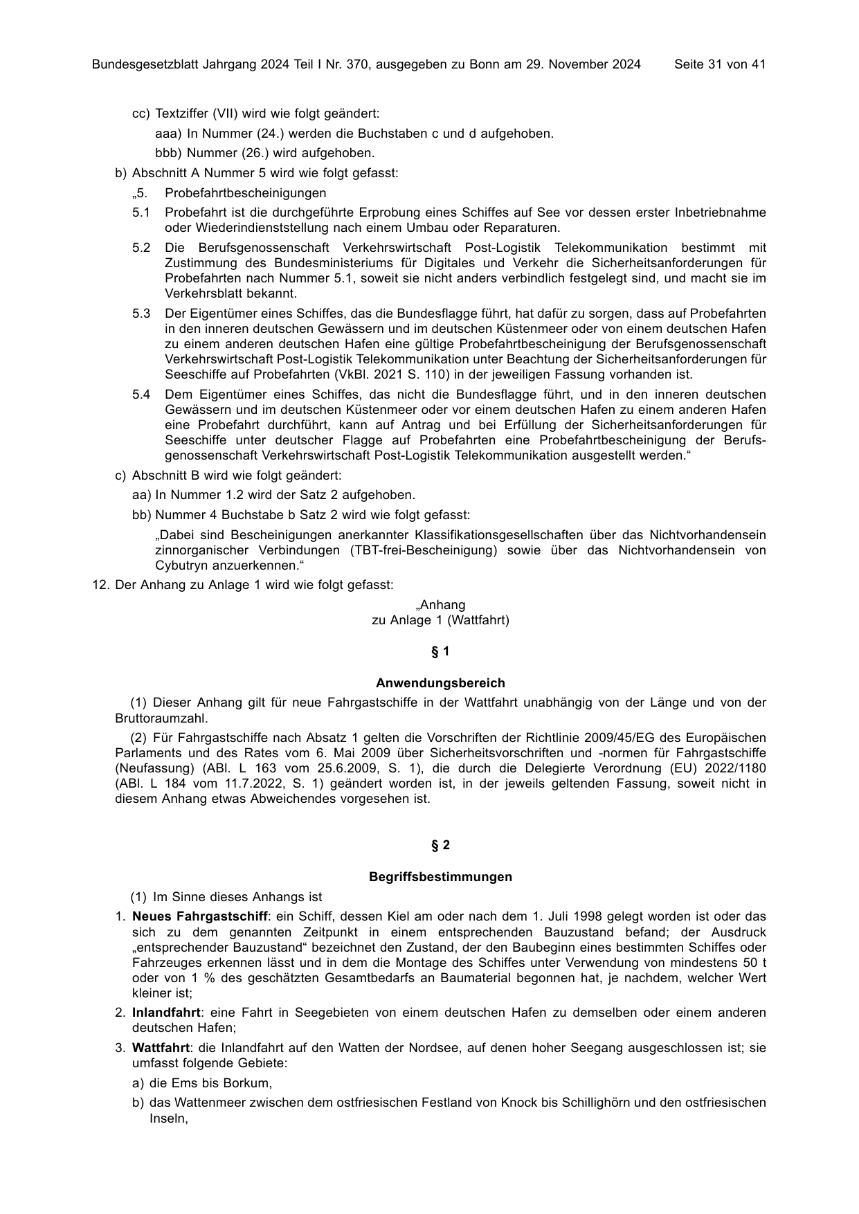 BGBl. 2024, Seite 31 — Originalseite als Abbildung