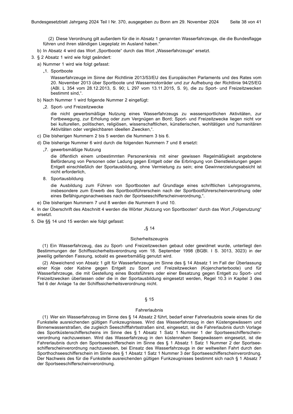 BGBl. 2024, Seite 38 — Originalseite als Abbildung