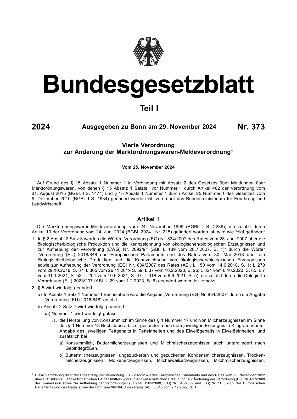 BGBl. 2024, Seite 1 — Originalseite als Abbildung